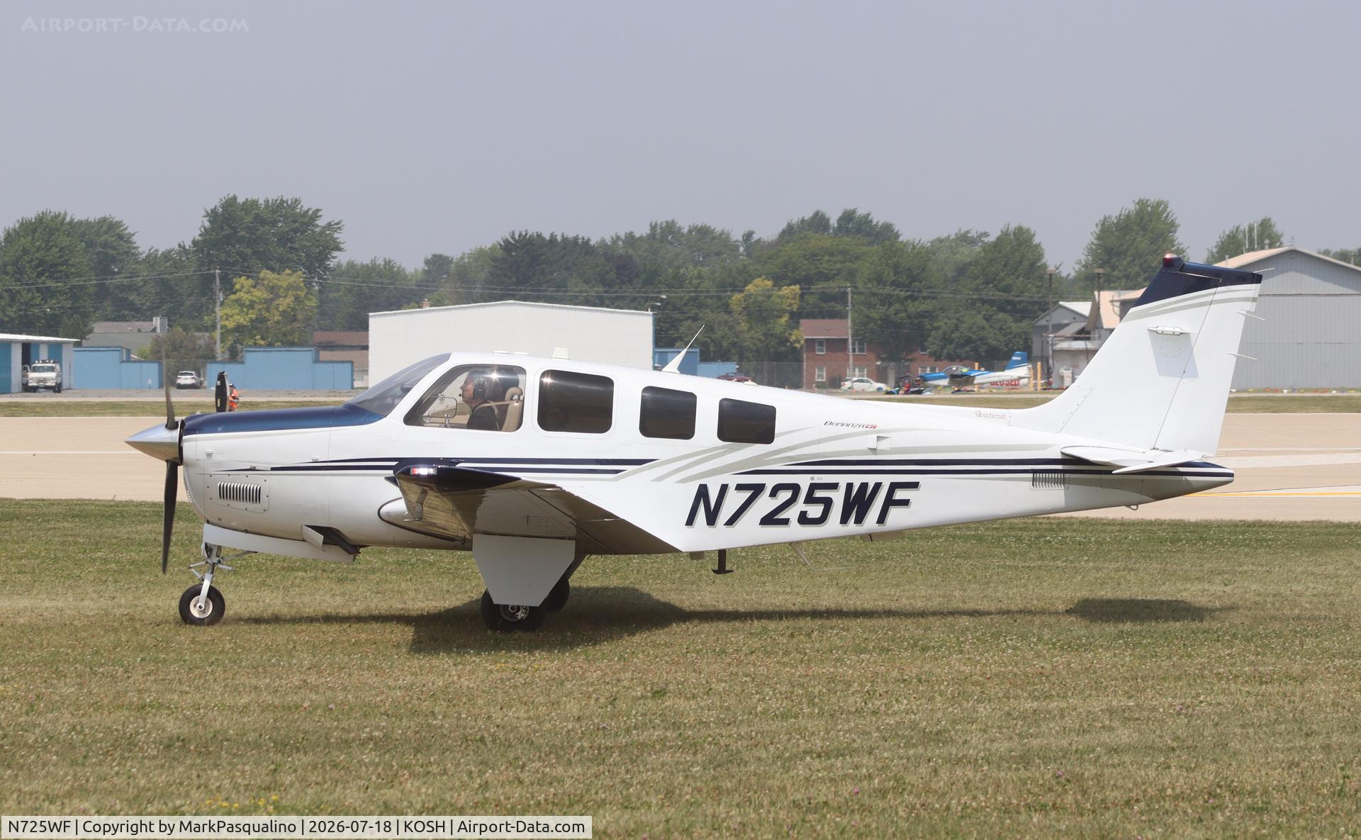 Aircraft N725WF, 2018 Beech G36, c/n E-4125, Beech G36, at KOSH, photo by MarkPasqualino