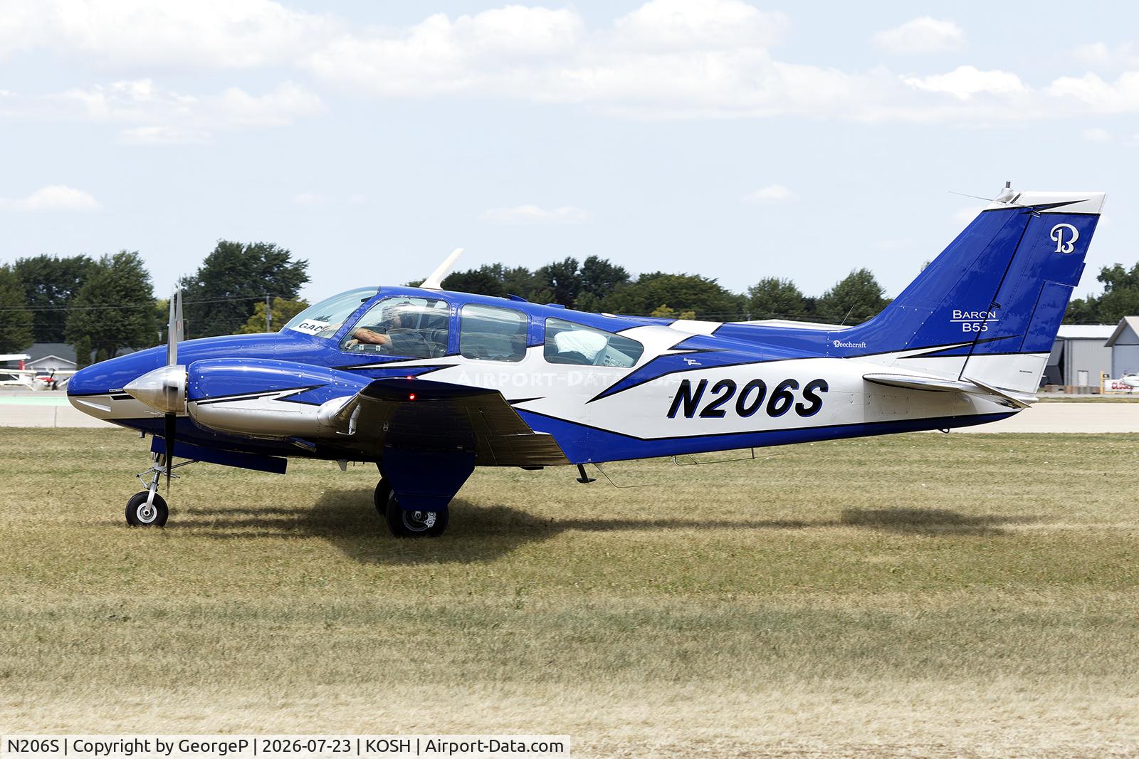 Aircraft N206S, 1965 Beech 95-B55 (T42A) Baron, c/n TC-873, Airventure 2026., at KOSH, photo by GeorgeP