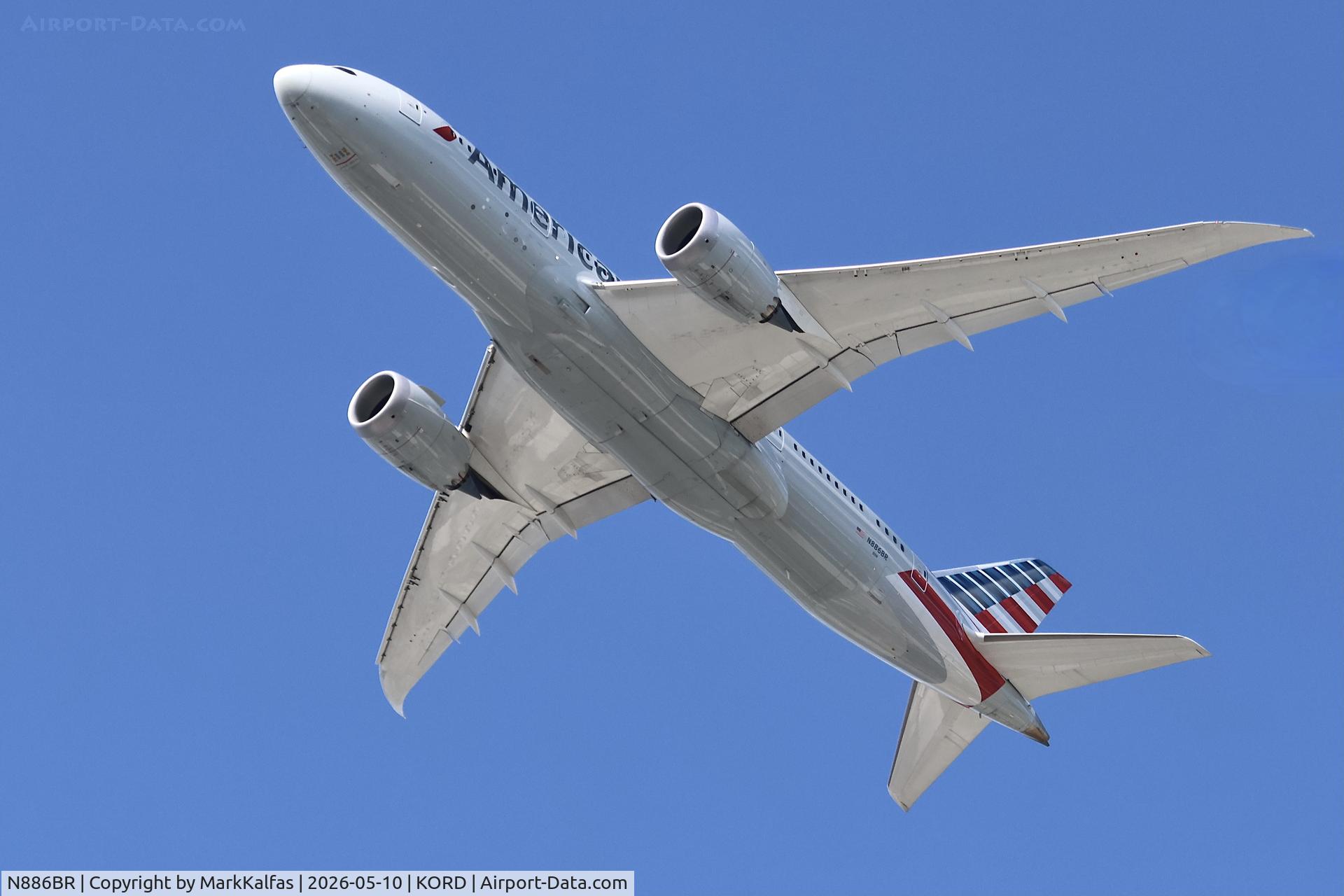 Aircraft N886BR, 2023 Boeing 787-8 Dreamliner, c/n 66006 l/n 1149, B788 American Airlines Boeing 787-8 Dreamliner N886BR departing 28R KORD, at KORD, photo by MarkKalfas