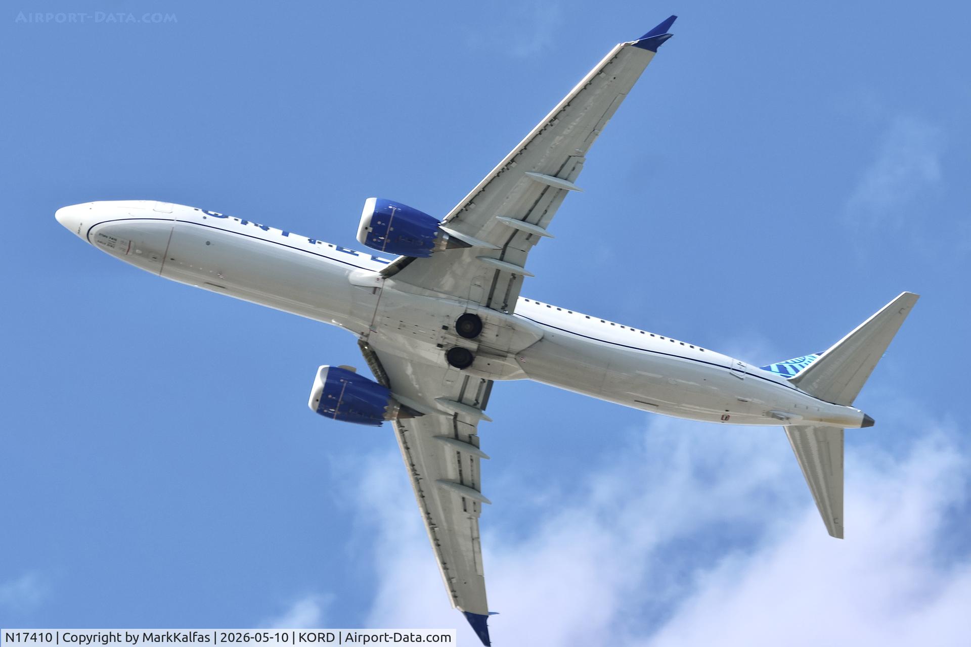 Aircraft N17410, 2025 Boeing 737 MAX 9, c/n 68810 l/n 9249, B39M United Boeing 737 MAX 9 N17410 departing 28R KORD, at KORD, photo by MarkKalfas