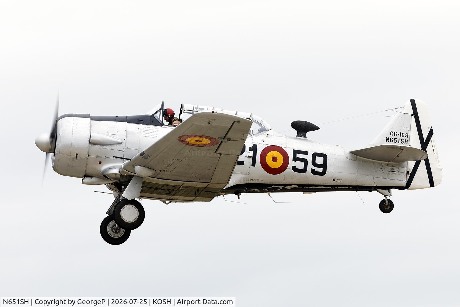 Aircraft N651SH, 1944 North American T-6G Texan, c/n 168-409, Airventure 2026., at KOSH, photo by GeorgeP