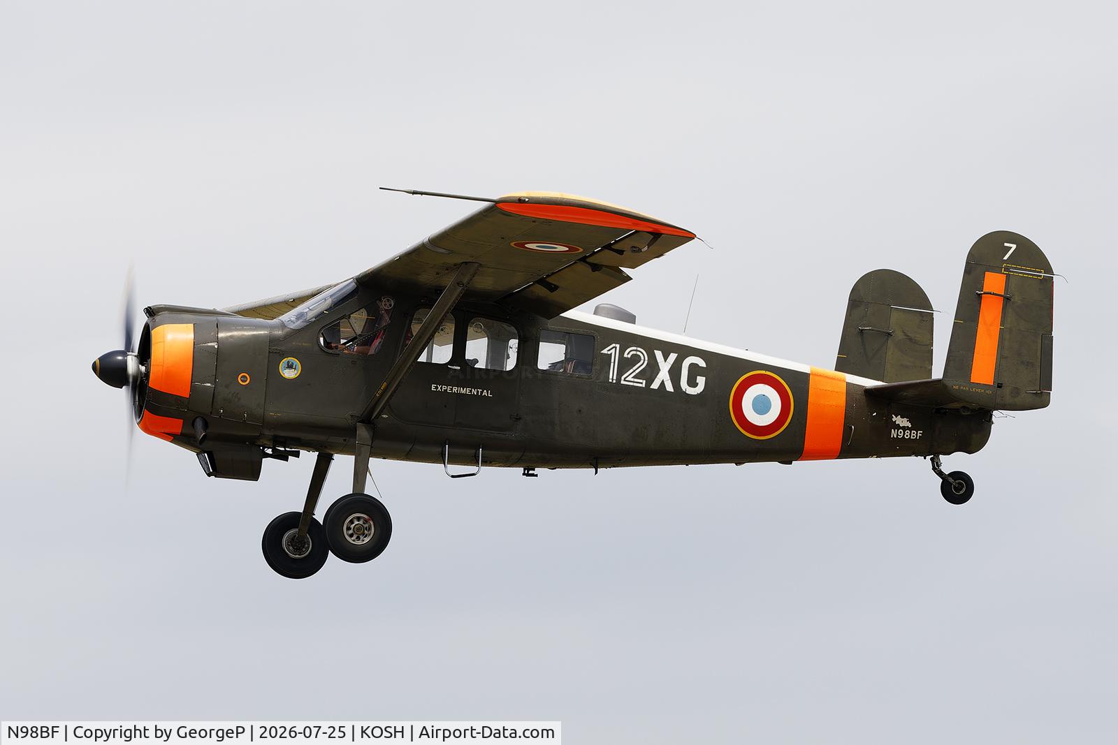 Aircraft N98BF, Max Holste MH-1521M Broussard, c/n 7, Airventure 2026., at KOSH, photo by GeorgeP