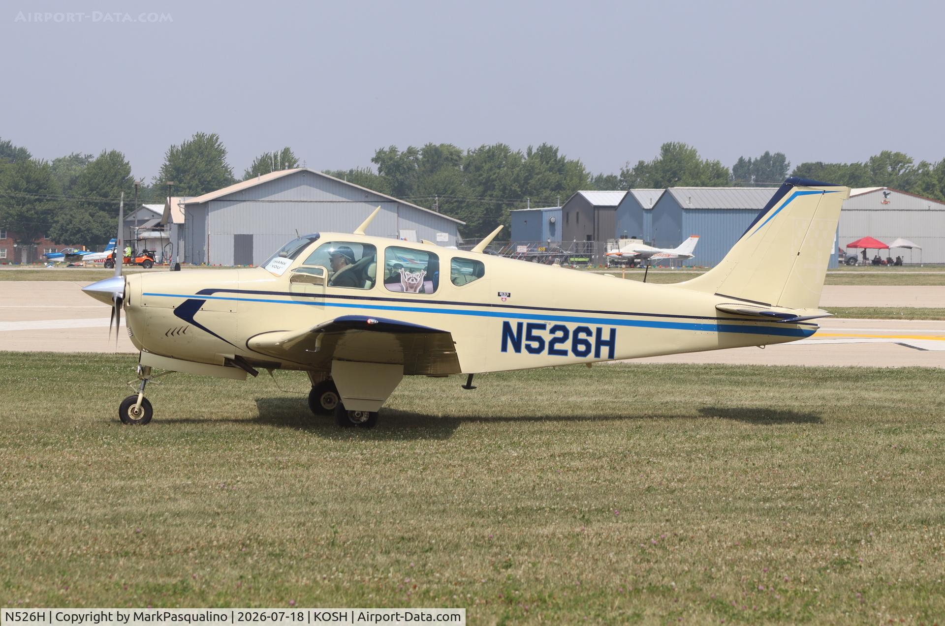 Aircraft N526H, 1963 Beech 35-B33 Debonair Debonair, c/n CD-636, Beech B33, at KOSH, photo by MarkPasqualino