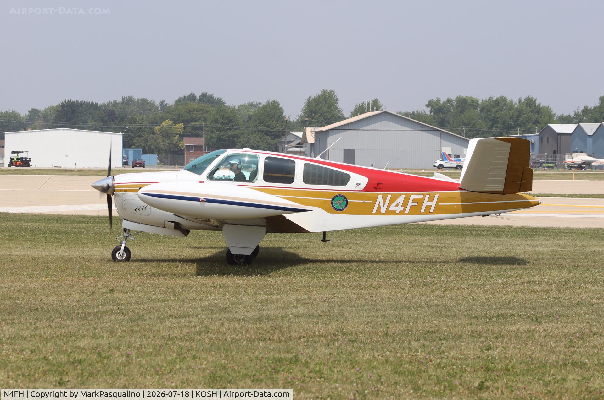 Aircraft N4FH, 1976 Beech V35B Bonanza, c/n D-9973, Beech V35B, at KOSH, photo by MarkPasqualino