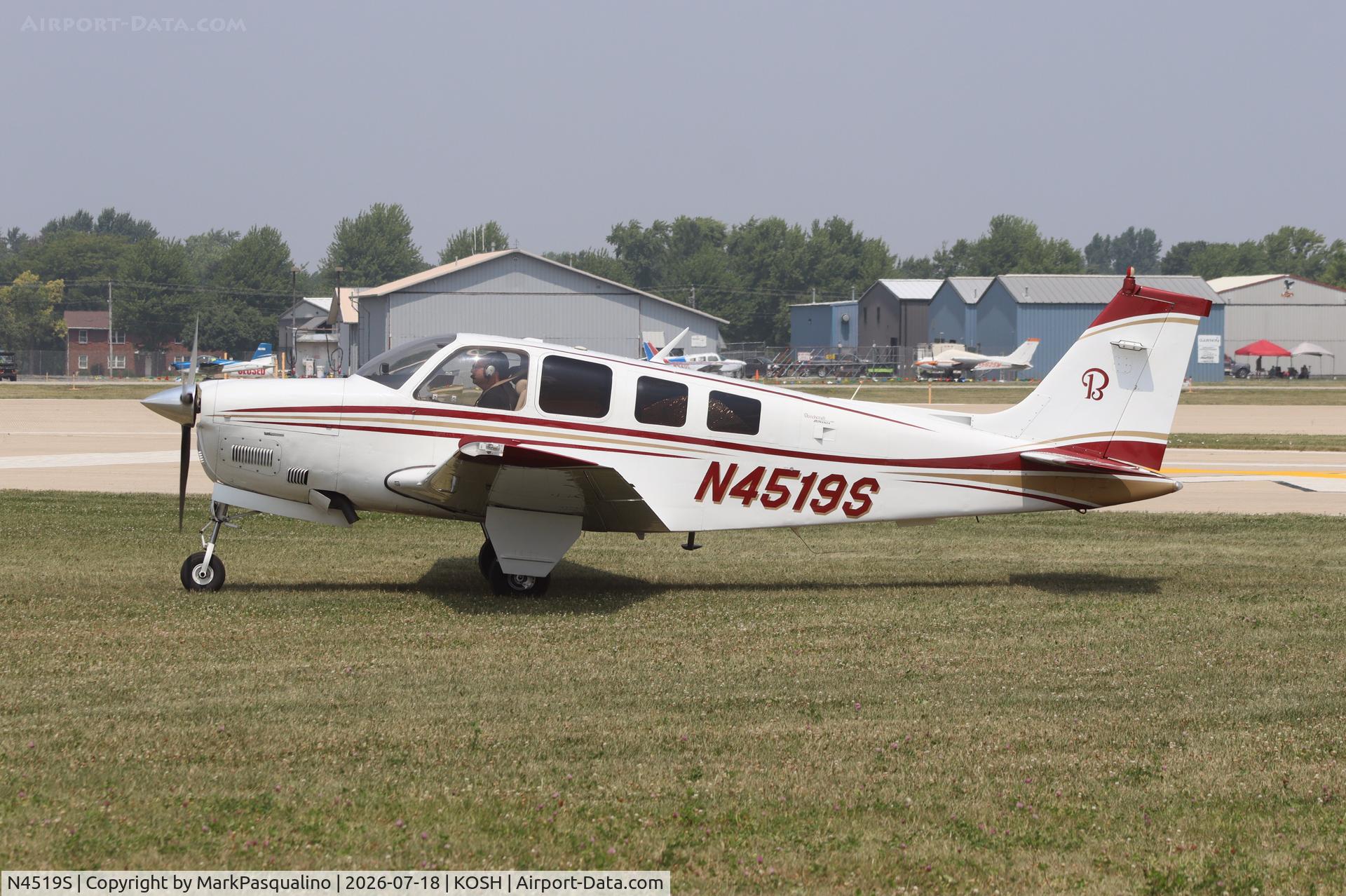Aircraft N4519S, 1975 Beech A36 Bonanza 36, c/n E-719, Beech A36, at KOSH, photo by MarkPasqualino