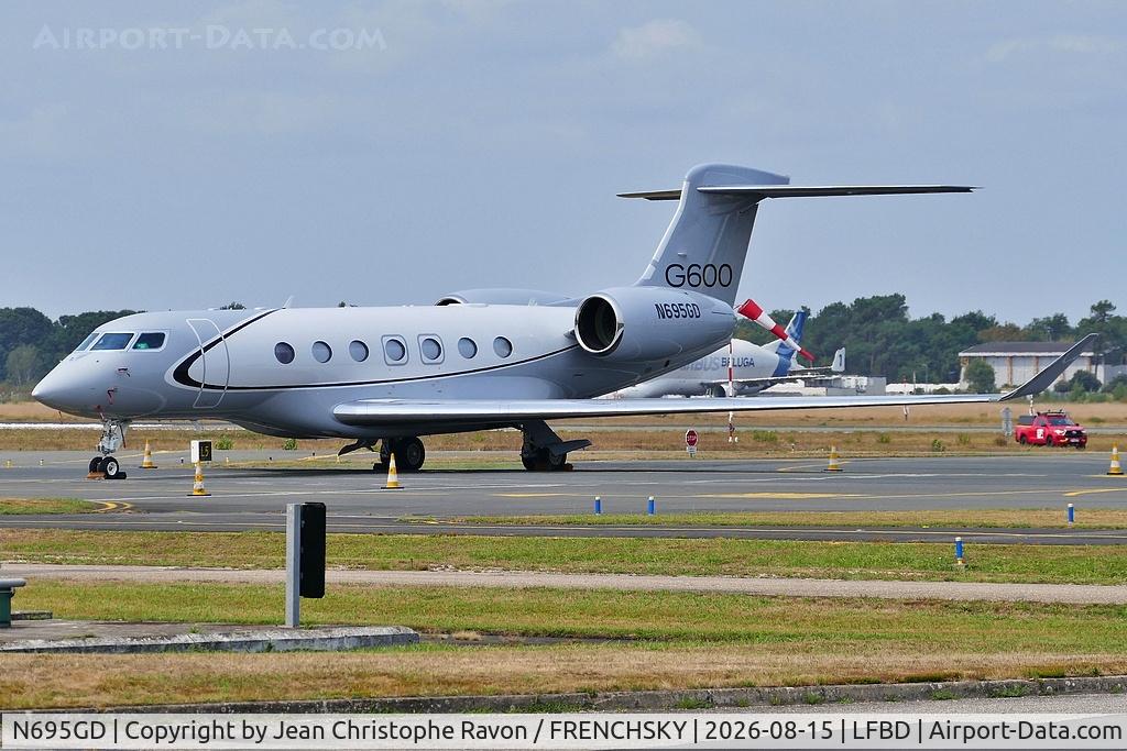 Aircraft N695GD, 2022 Gulfstream GVI-G650ER, c/n 6495, Ultra Long Range GVI, at LFBD, photo by Jean Christophe Ravon / FRENCHSKY
