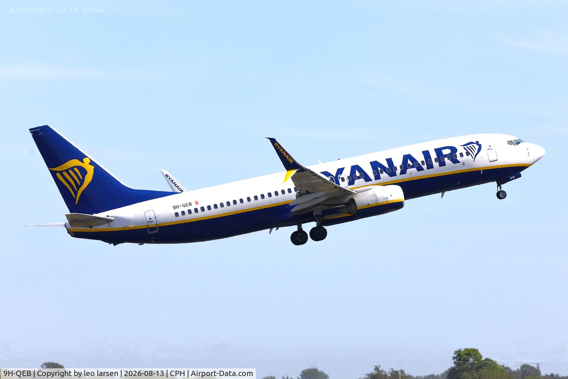 Aircraft 9H-QEB, 2017 Boeing 737-800, c/n 44808, Copenhagen 13.8.2026, at CPH, photo by leo larsen