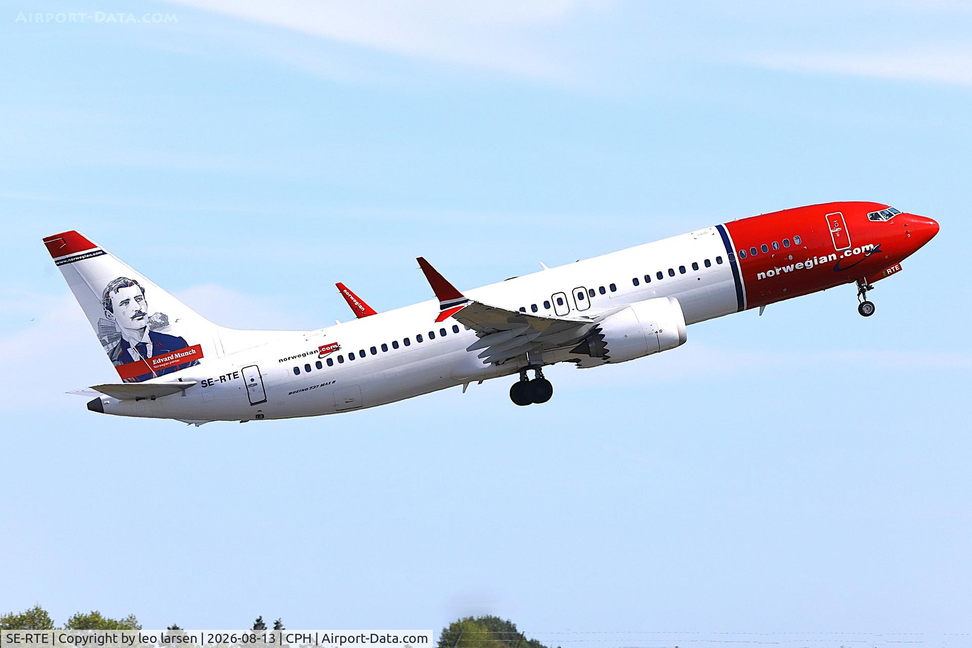 Aircraft SE-RTE, 2023 Boeing 737-8 MAX, c/n 43361 l/n 2023, Copenhagen 13.8.2026, at CPH, photo by leo larsen