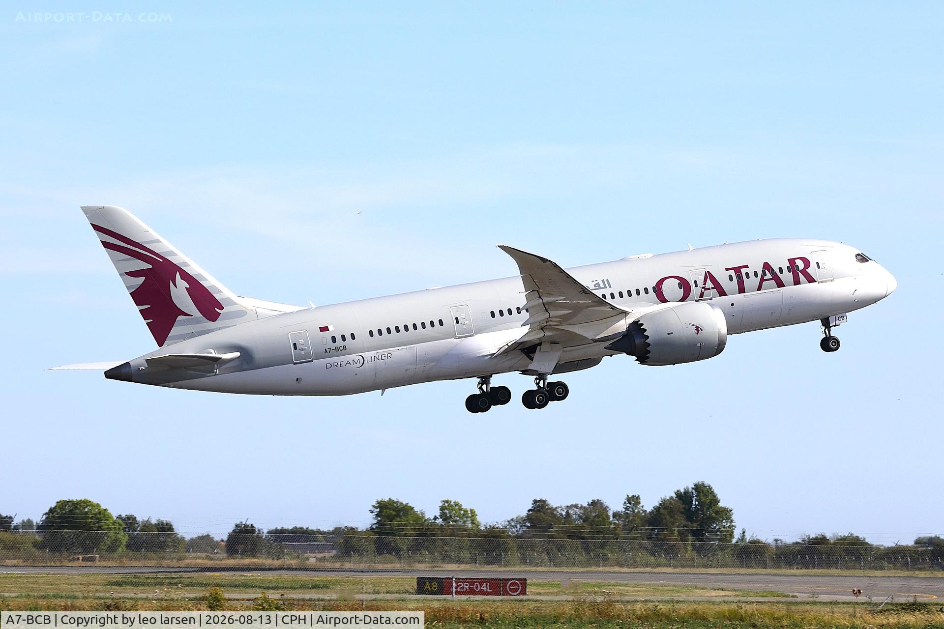 Aircraft A7-BCB, 2012 Boeing 787-8 Dreamliner Dreamliner, c/n 38320 l/n 58, Copenhagen 13.8.2026, at CPH, photo by leo larsen