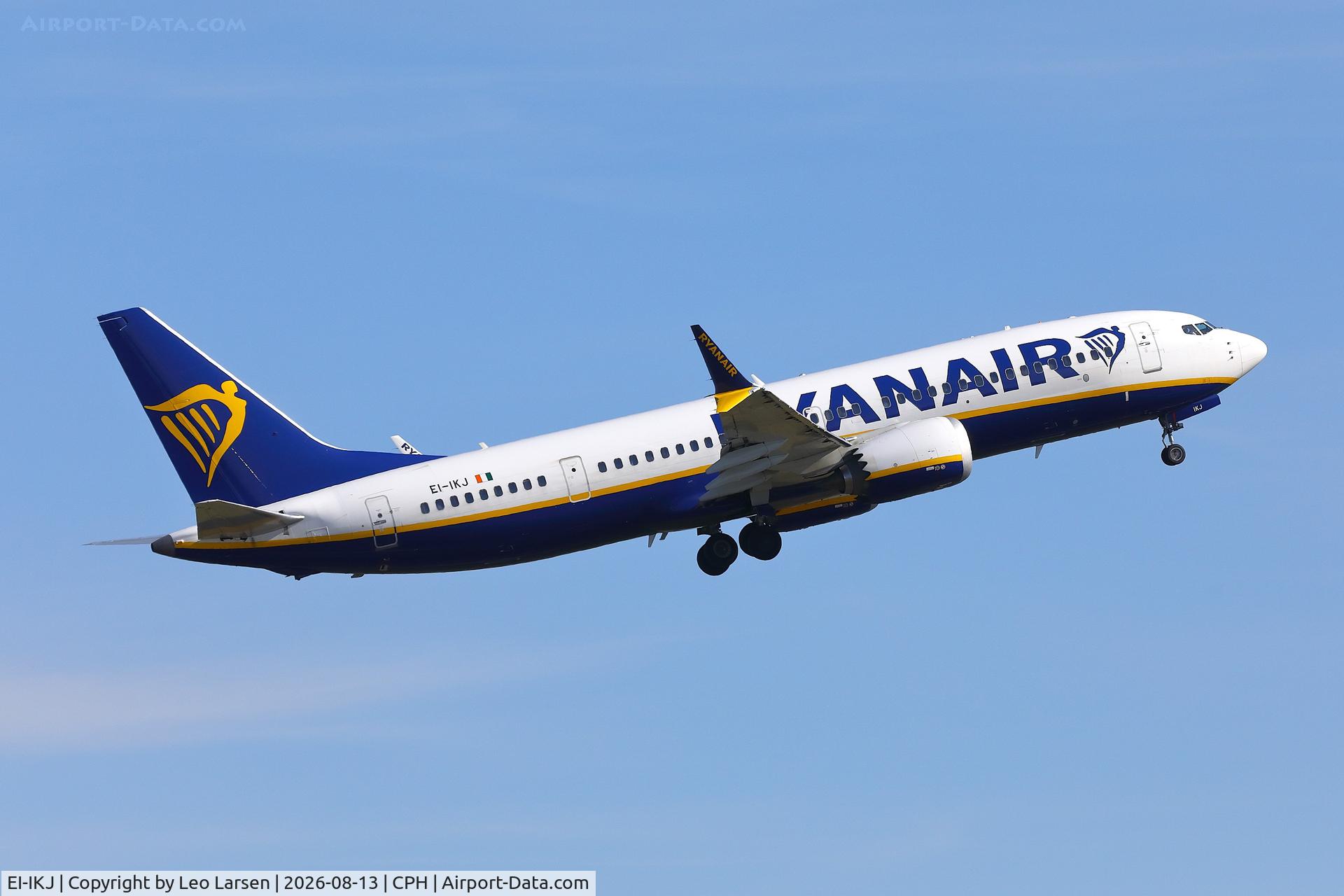 Aircraft EI-IKJ, 2024 Boeing 737-8-200 MAX, c/n 67120 l/n 9037, Copenhagen 13.8.2026, at CPH, photo by Leo Larsen