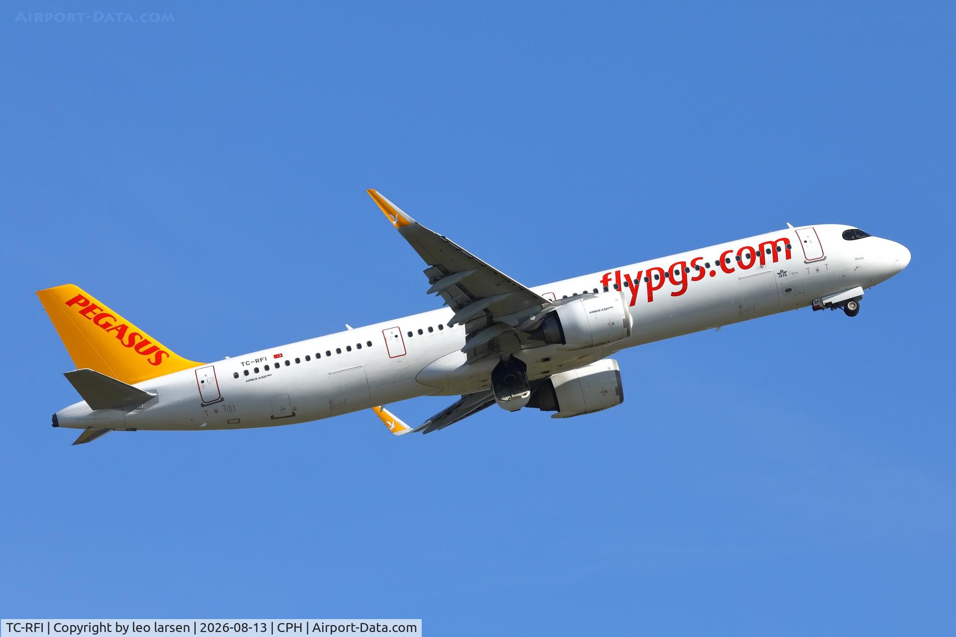 Aircraft TC-RFI, 2024 Airbus A321-251NX, c/n 12047, Copenhagen 13.8.2026, at CPH, photo by leo larsen
