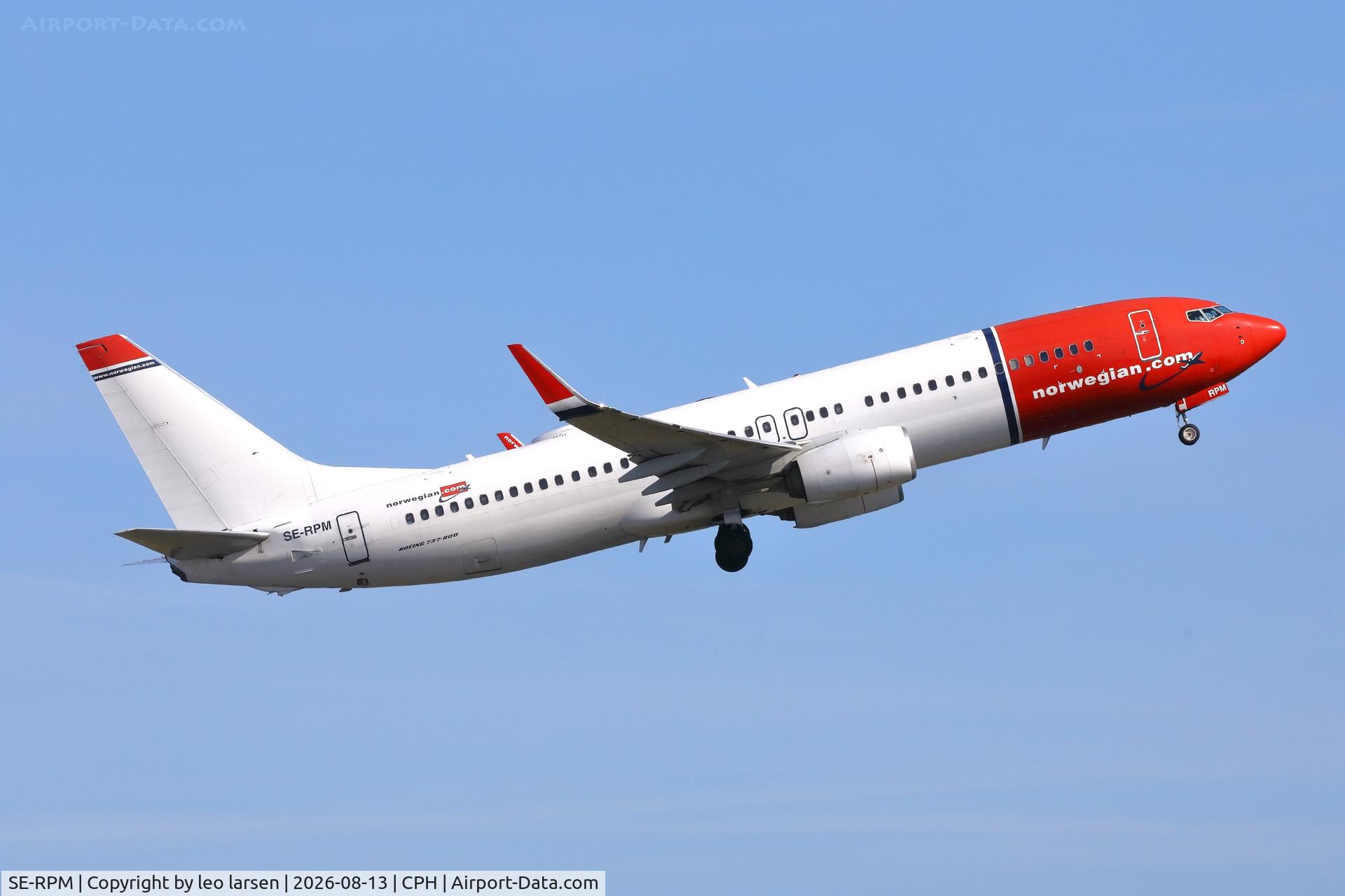 Aircraft SE-RPM, 2016 Boeing 737-8JP, c/n 42273, Copenhagen 13.8.2026, at CPH, photo by leo larsen