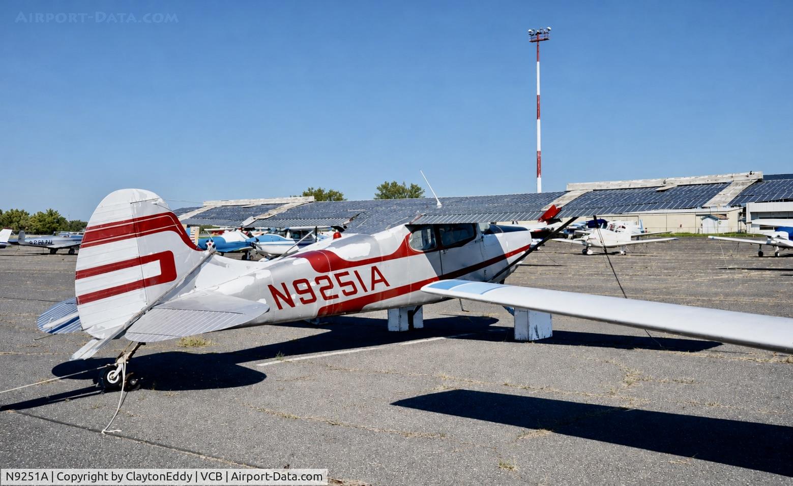 Aircraft N9251A, 1949 Cessna 170, c/n 19012, Vacaville Nut Tree airport in California 19??, at VCB, photo by ClaytonEddy