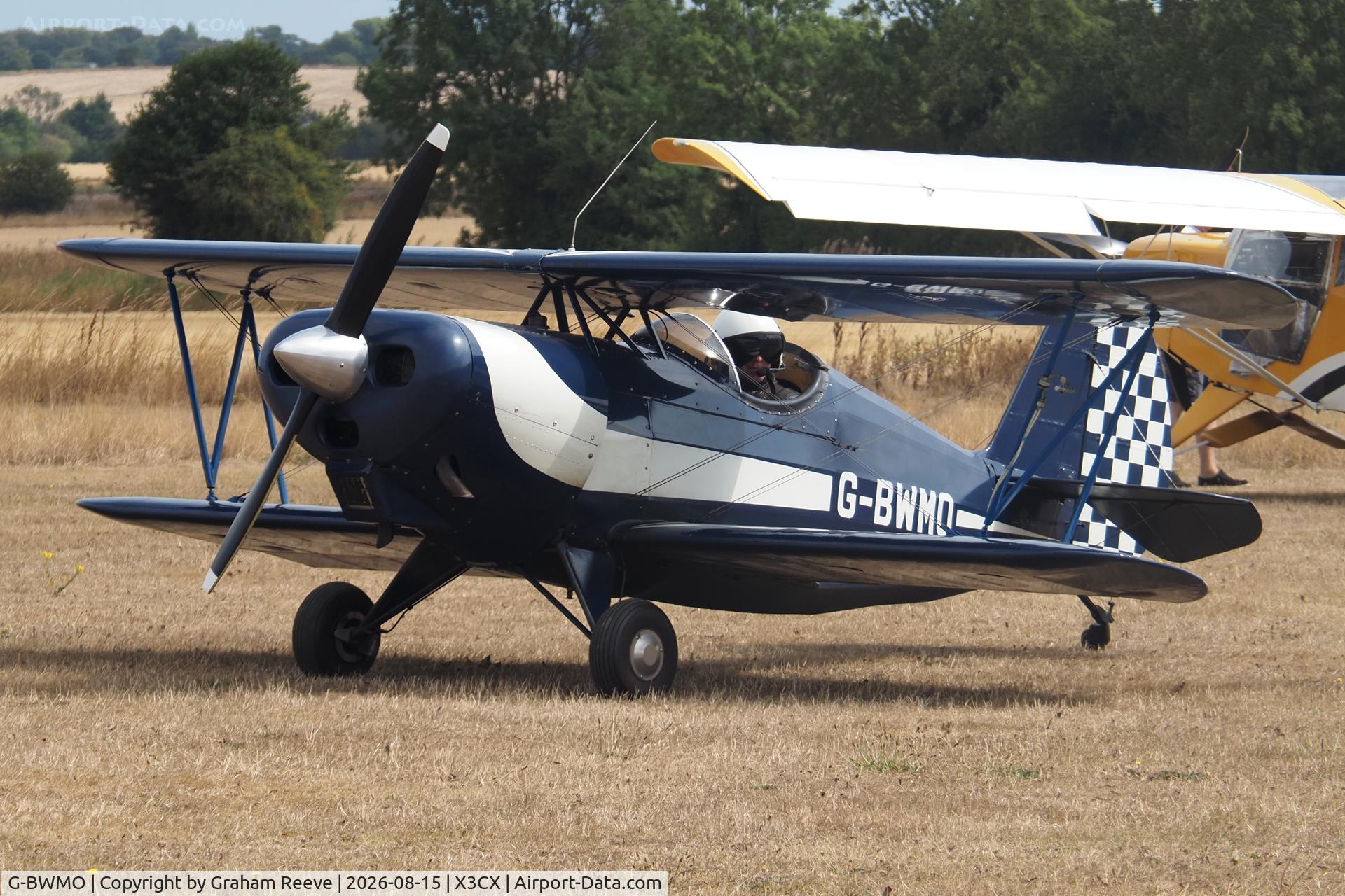 Aircraft G-BWMO, 1977 Oldfield Baby Great Lakes, c/n JAL.3, Parked at Northrepps., at X3CX, photo by Graham Reeve