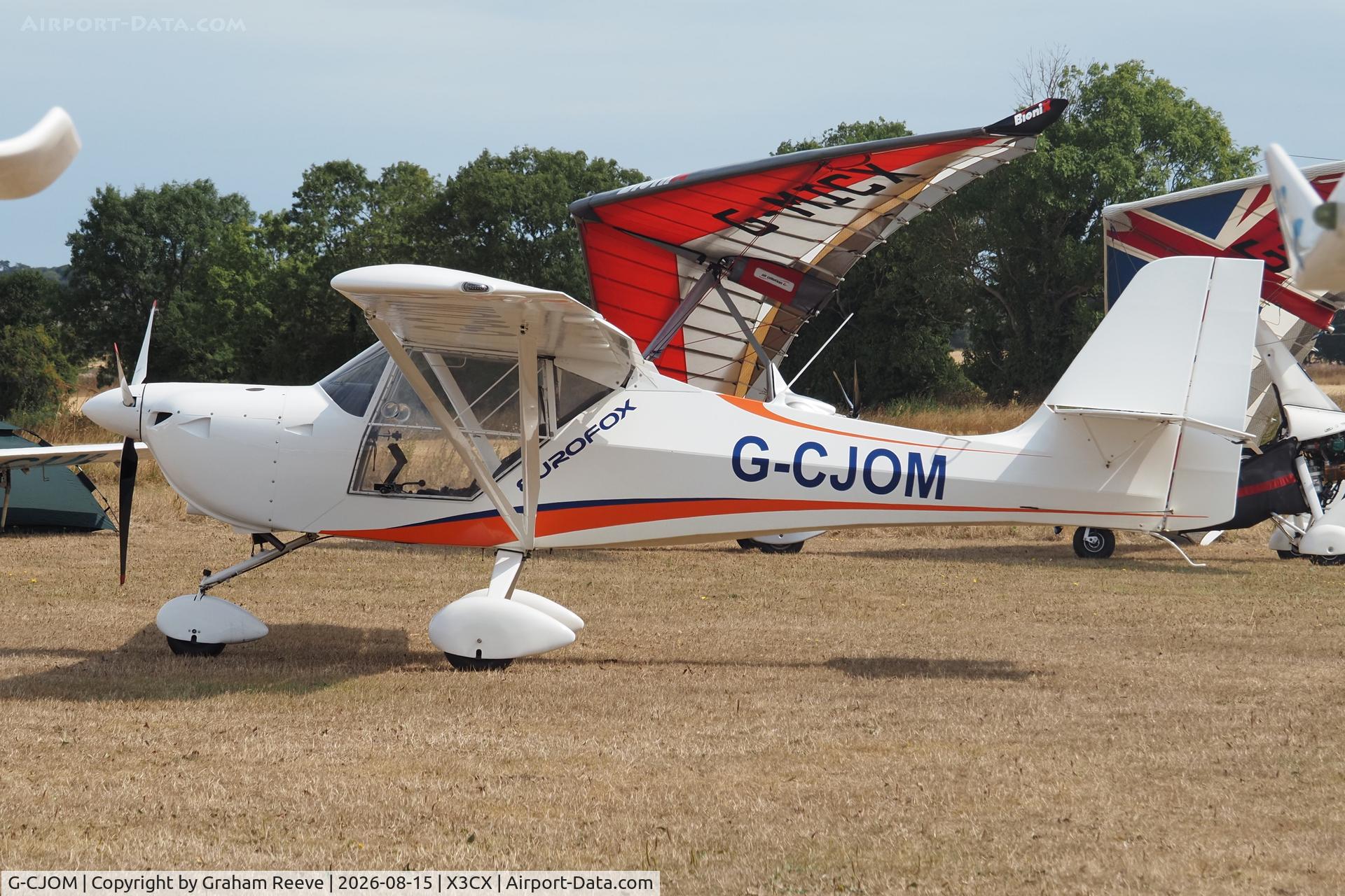 Aircraft G-CJOM, 2017 Aeropro Eurofox 3K, c/n 51216, Parked at Northrepps., at X3CX, photo by Graham Reeve