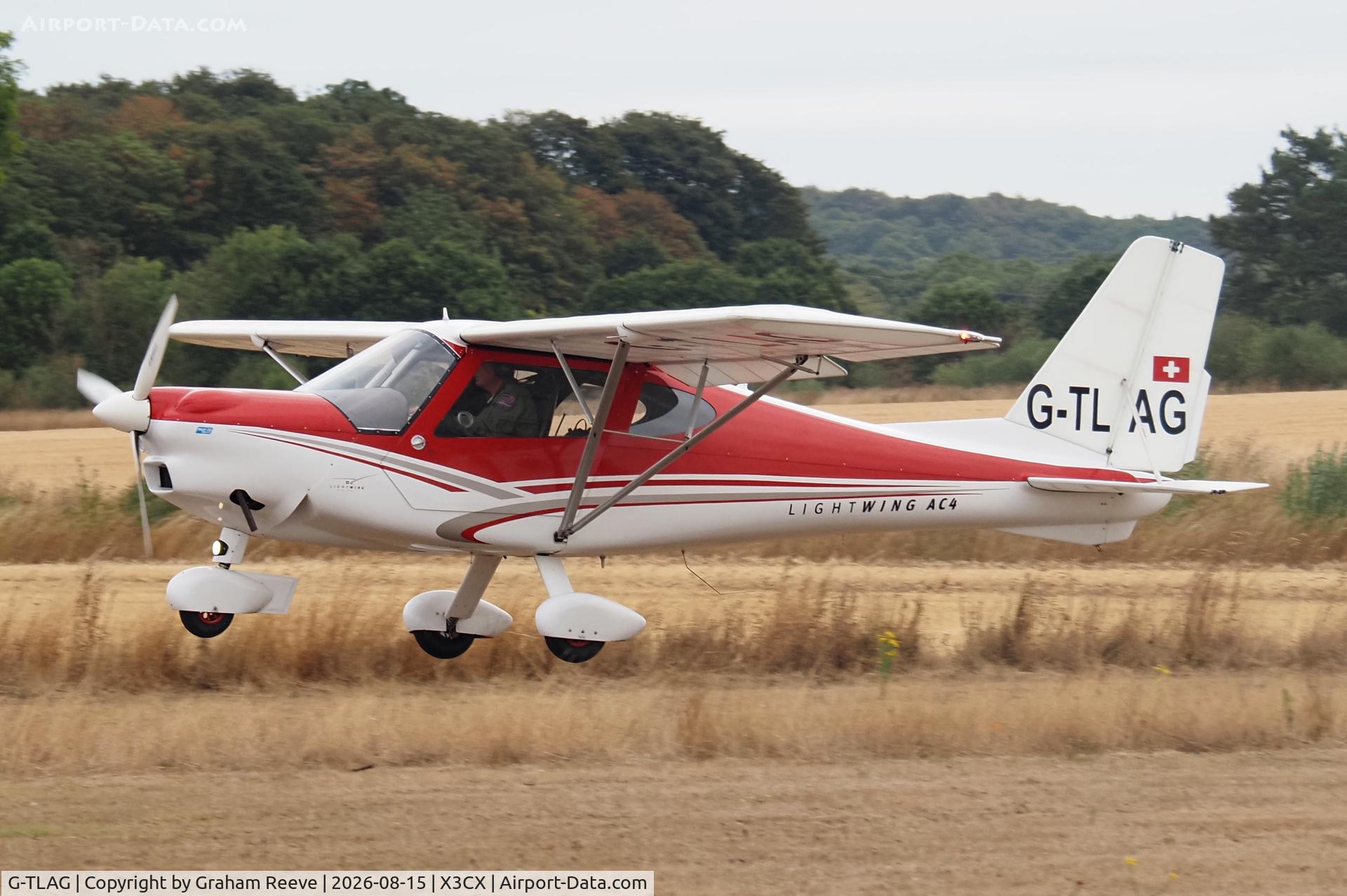Aircraft G-TLAG, 2019 Light Wing AC4 CS-LSA, c/n 006, Landing at Northrepps., at X3CX, photo by Graham Reeve