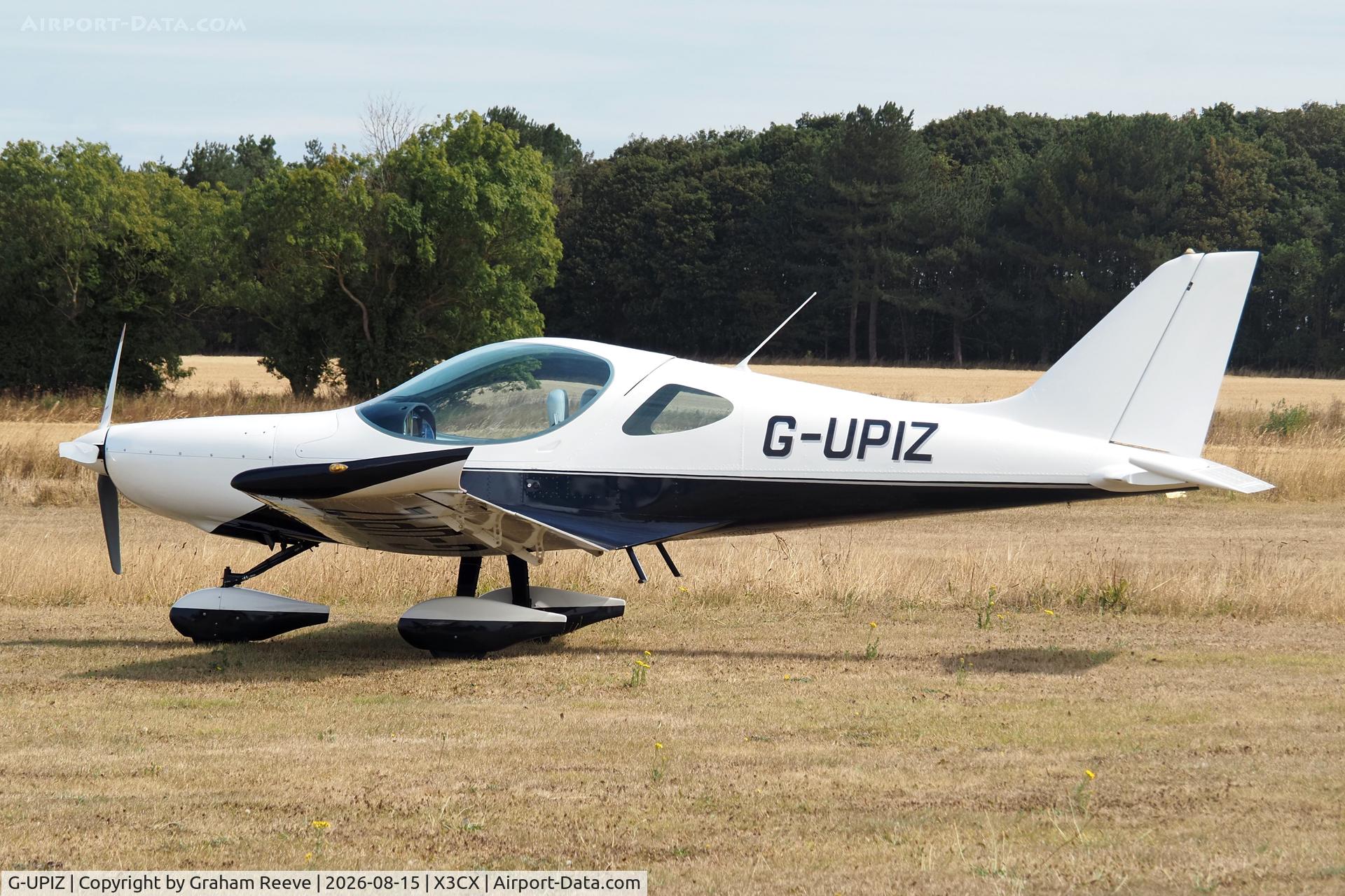 Aircraft G-UPIZ, 2016 BRM Aero Bristell NG5 Speed Wing, c/n LAA 385-15414, Parked at Northrepps., at X3CX, photo by Graham Reeve