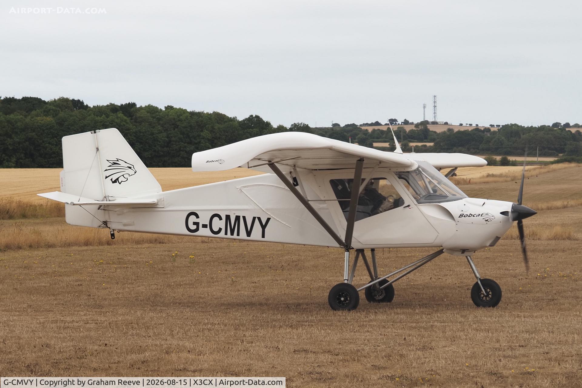 Aircraft G-CMVY, 2024 The Light Aircraft Company Ltd Bobcat 600, c/n TLAC-BC-001, Just landed at Northrepps., at X3CX, photo by Graham Reeve