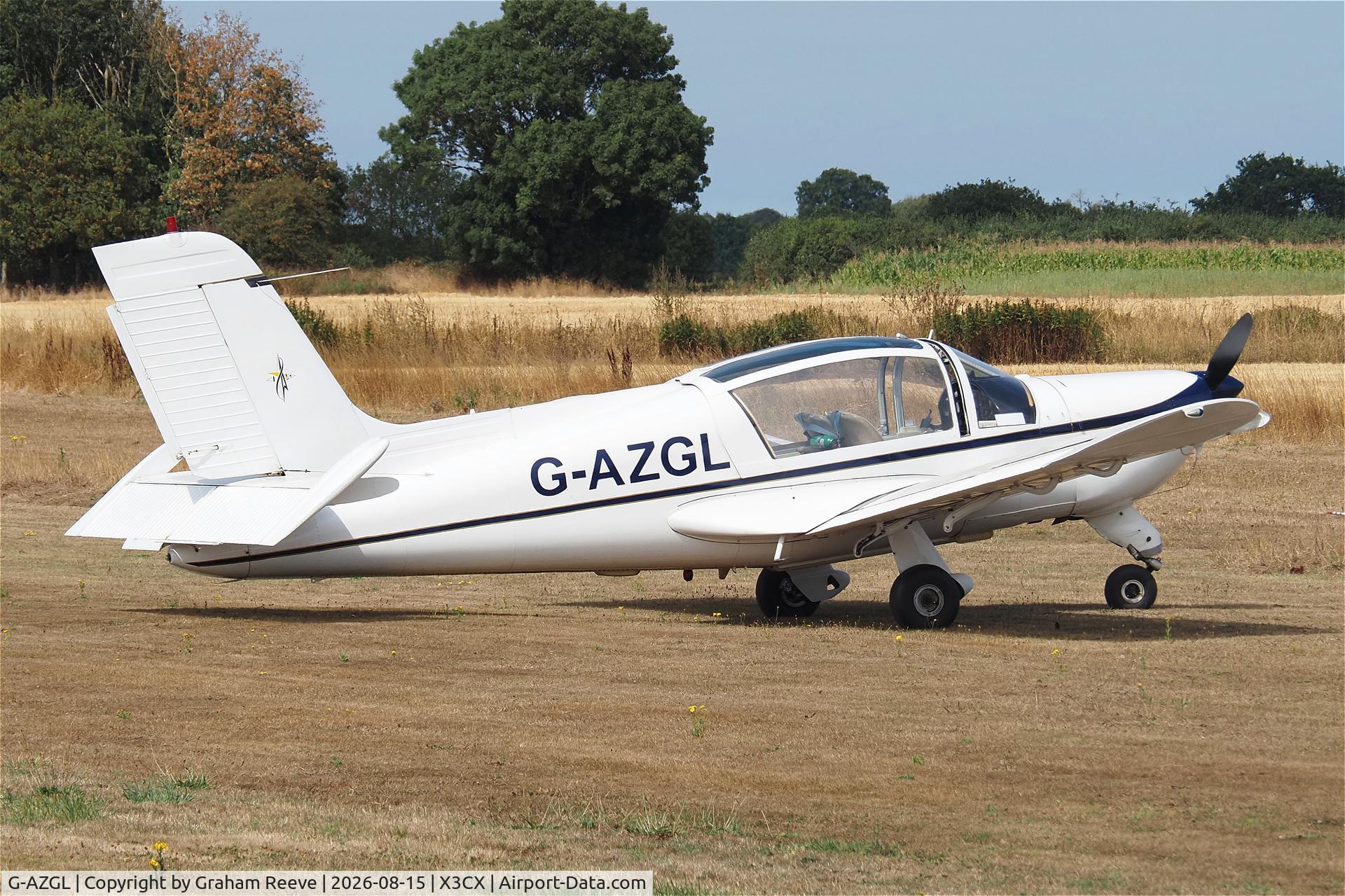 Aircraft G-AZGL, 1972 Socata MS.894A Rallye Minerva 220, c/n 11929, Parked at Northrepps., at X3CX, photo by Graham Reeve