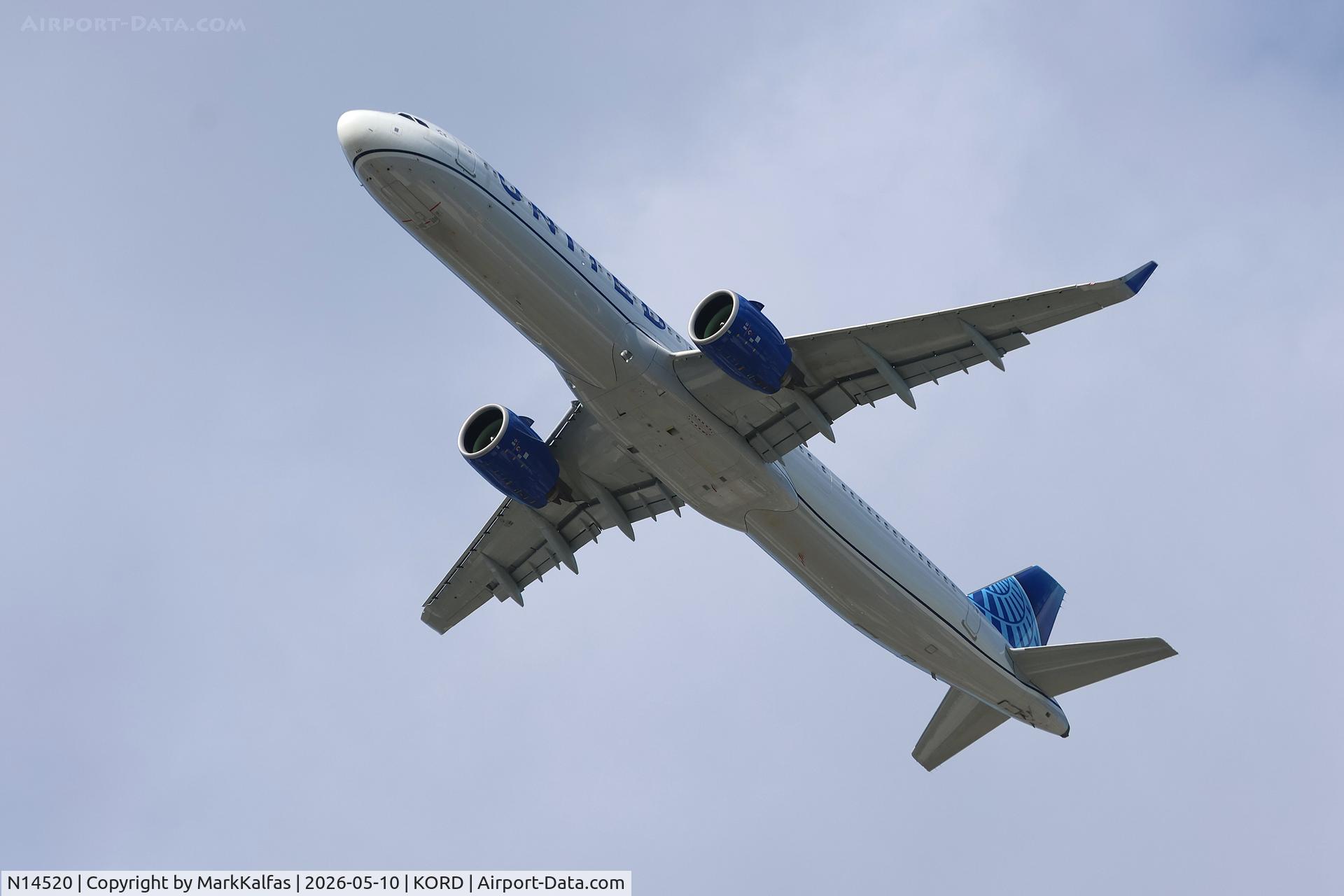 Aircraft N14520, 2024 Airbus A321-271NX, c/n 12103, A21N United Airbus A321-271NX N14520 departing 28R KORD, at KORD, photo by MarkKalfas