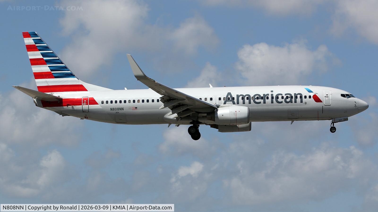 Aircraft N808NN, 2009 Boeing 737-823, c/n 33206, at mia, at KMIA, photo by Ronald