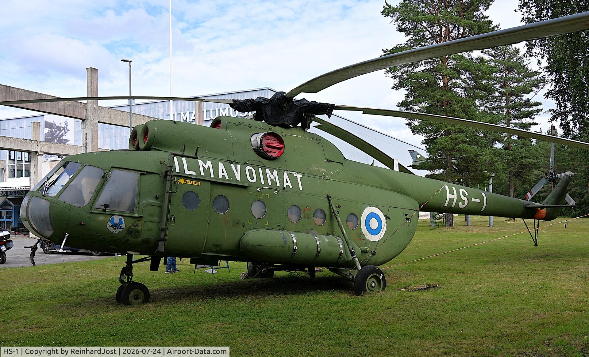 Aircraft HS-1, 1973 Mil Mi-8T Hip, c/n 13301, Finnish Air Force Mil-8T in front of the Suomen Ilmavoimamuseo (Finnisch Air Force Museum) at Tikkakoski, Finland, photo by ReinhardJost