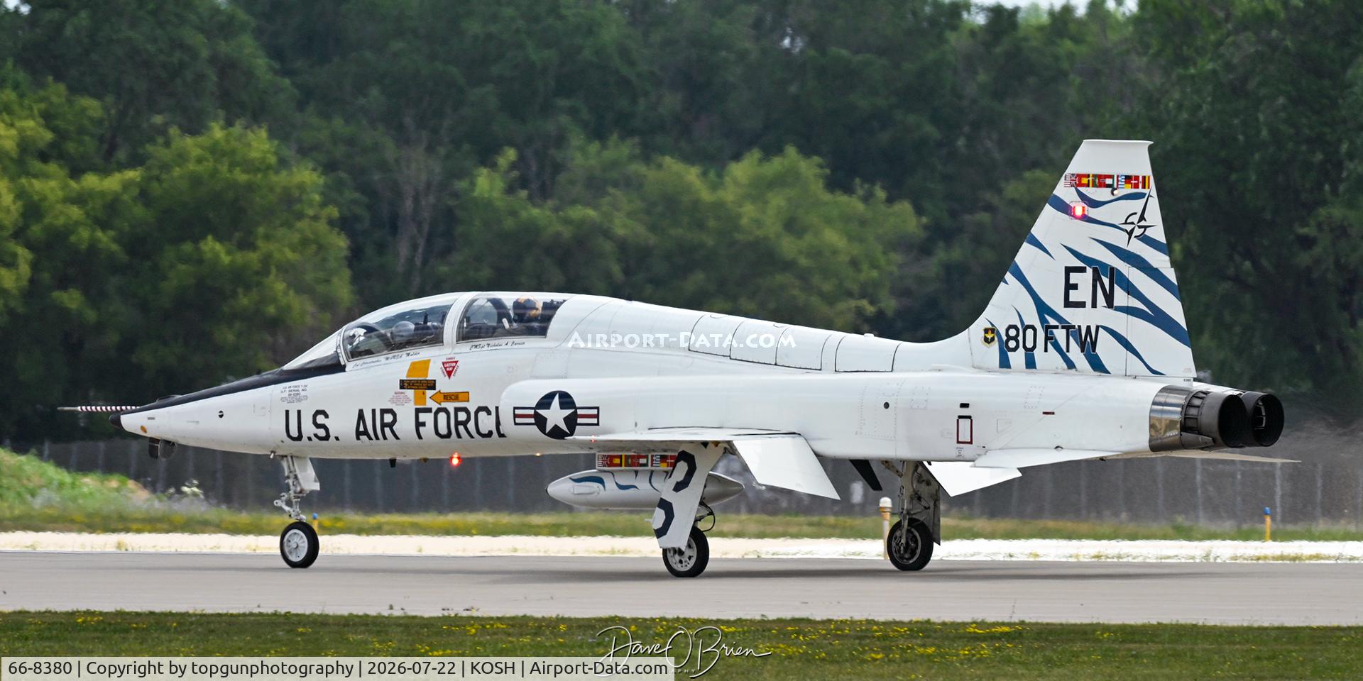 Aircraft 66-8380, 1966 Northrop T-38C Talon, c/n N.5950, ARGUE84 arriving to OSHKOSH, at KOSH, photo by topgunphotography