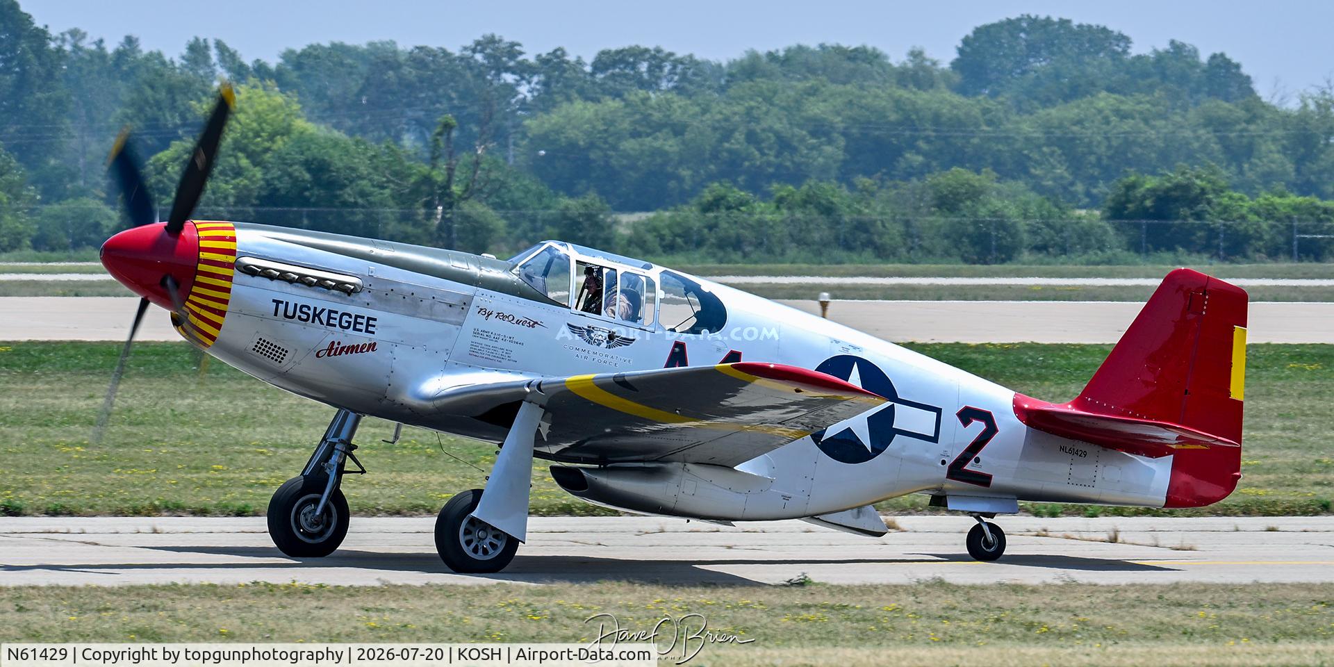 Aircraft N61429, 1942 North American P-51C Mustang, c/n 103-26199, Tuskegee Airmen, at KOSH, photo by topgunphotography