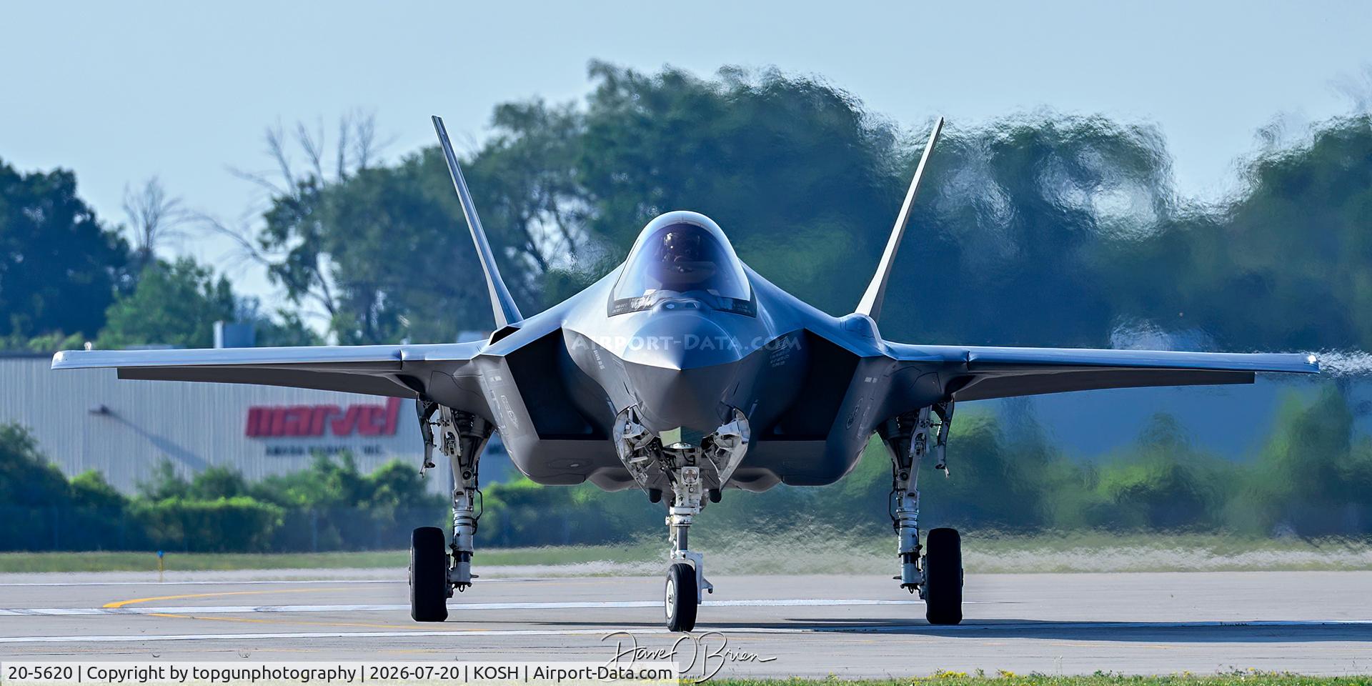 Aircraft 20-5620, Lockheed-Martin F-35A Lightning II, c/n AF-380, F-35A heading to Boeing Plaza, at KOSH, photo by topgunphotography