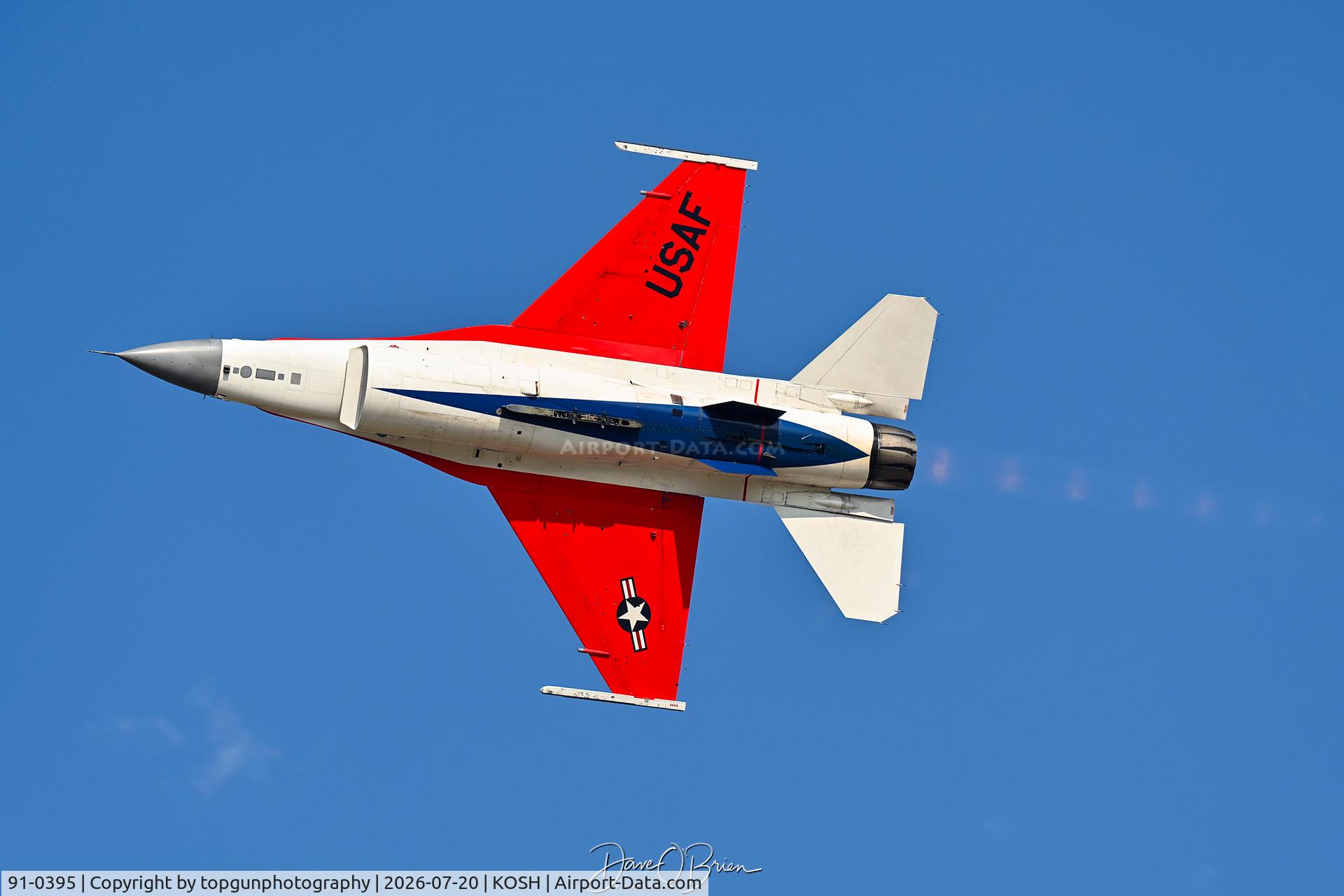 Aircraft 91-0395, 1991 General Dynamics F-16CM Fighting Falcon, c/n CC-93, Major Taylor “FEMA” Hiester, at KOSH, photo by topgunphotography