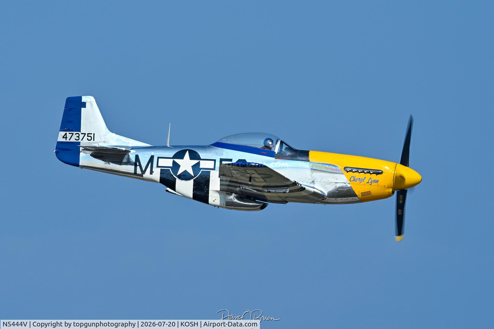 Aircraft N5444V, 1944 North American F-51D-25-NA Mustang, c/n 122-40291, Cheryl Lynn, at KOSH, photo by topgunphotography