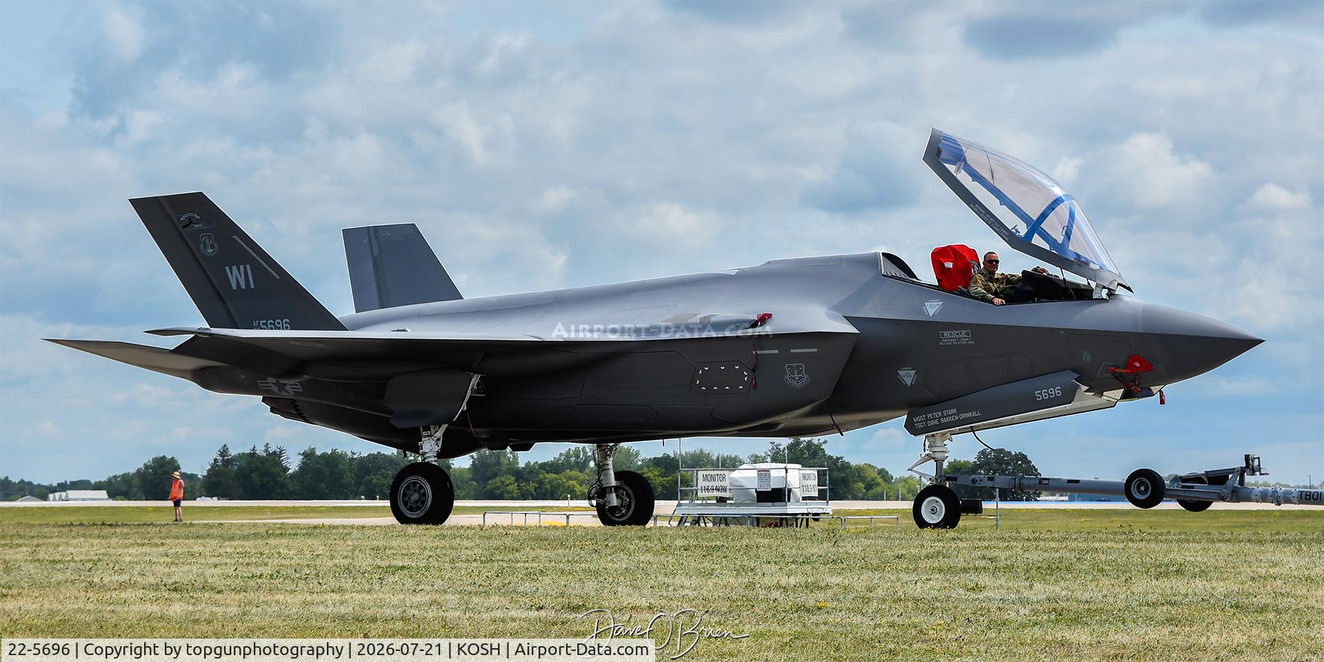 Aircraft 22-5696, 2023 Lockheed Martin F-35A Lighting II, c/n AF-396, WI ANG 115th FW, at KOSH, photo by topgunphotography