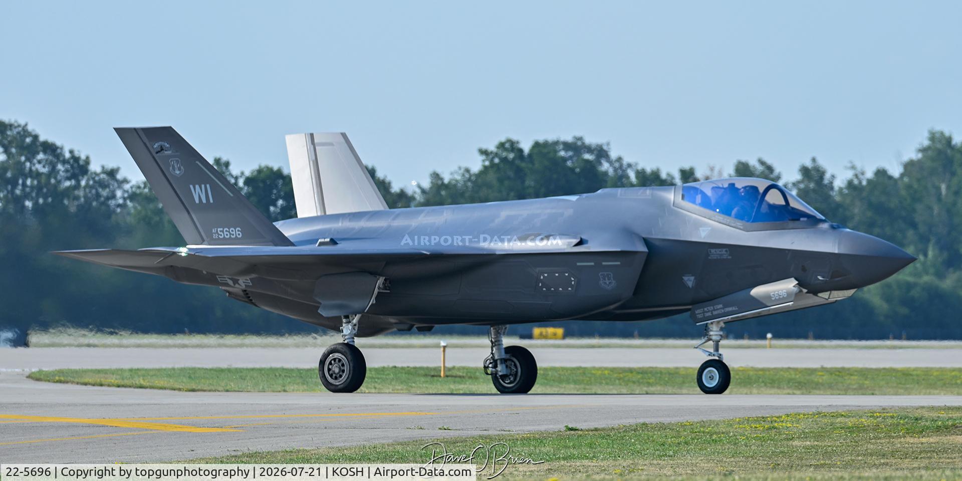 Aircraft 22-5696, 2023 Lockheed Martin F-35A Lighting II, c/n AF-396, BADGER12, at KOSH, photo by topgunphotography