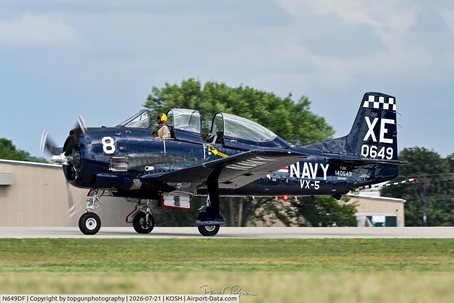 Aircraft N649DF, 1957 North American T-28C Trojan, c/n 226-226 (140649), T-28C Trojan, at KOSH, photo by topgunphotography