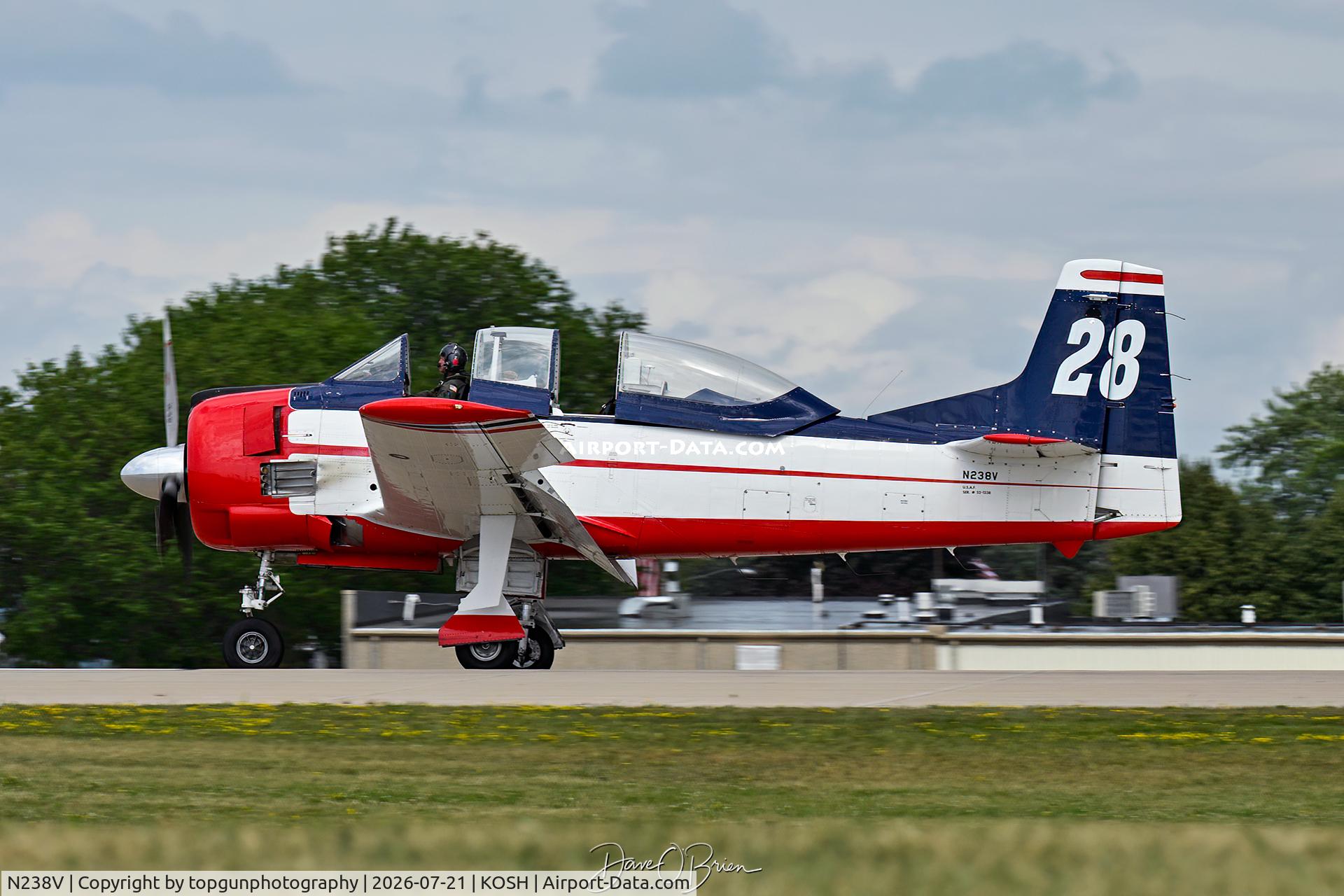 Aircraft N238V, 1952 North American T-28B Trojan, c/n 189-53 (52-1238), T-28B Trojan, at KOSH, photo by topgunphotography
