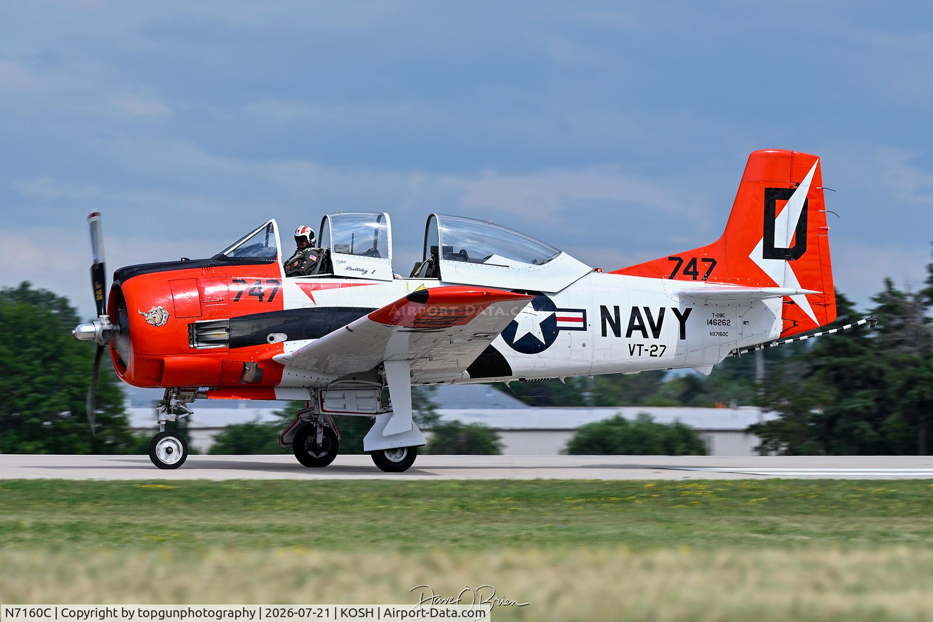 Aircraft N7160C, 1992 North American T-28C Trojan Trojan, c/n 252-25, T-28C Trojan, at KOSH, photo by topgunphotography