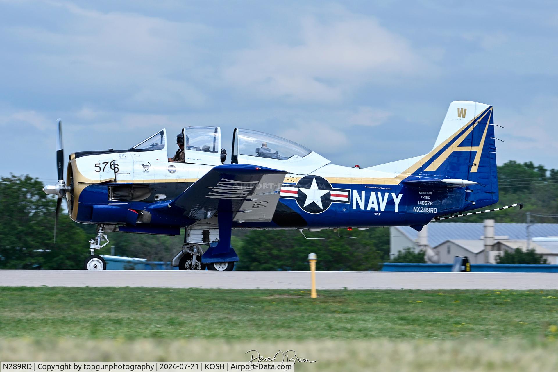 Aircraft N289RD, 1956 North American T-28C Trojan, c/n 226-153, T-28C Trojan, at KOSH, photo by topgunphotography