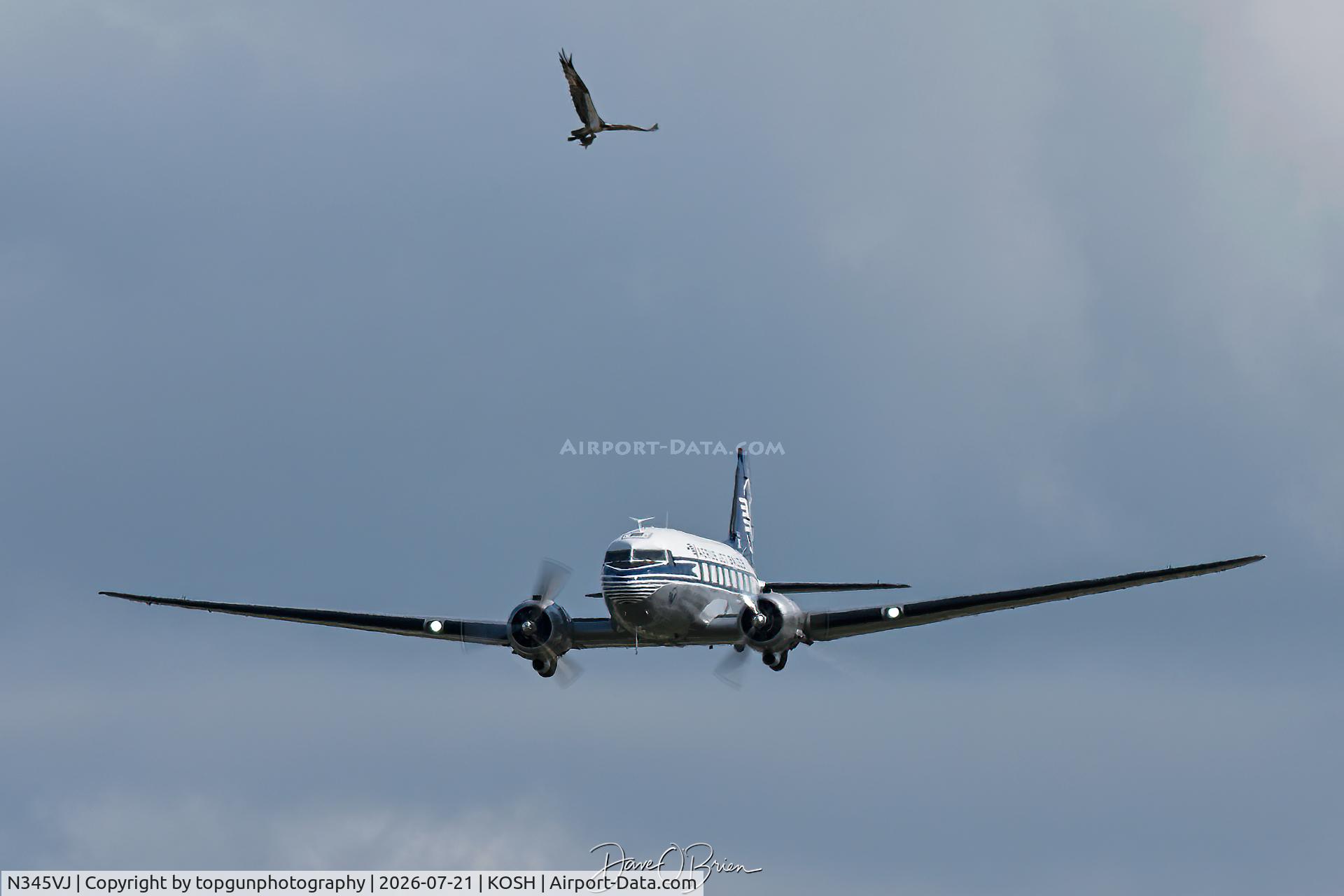 Aircraft N345VJ, 1945 Douglas DC3C, c/n 34378, DC-3 Society, at KOSH, photo by topgunphotography
