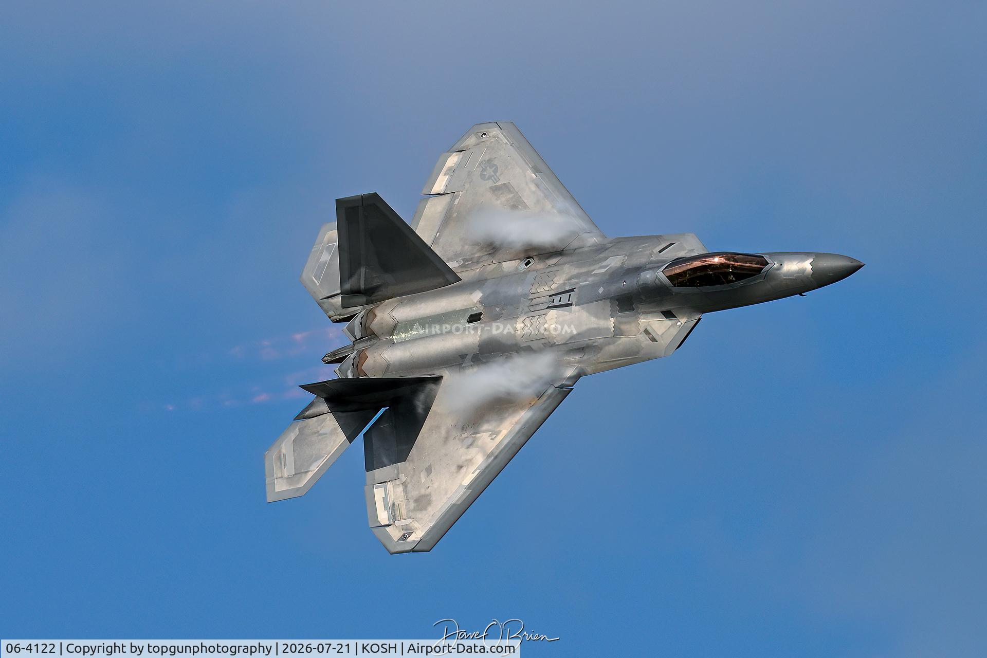 Aircraft 06-4122, 2006 Lockheed Martin F-22A Raptor, c/n 4122, RAPTOR Demo flown by Captain Nick "Laz" Le Tourneau, at KOSH, photo by topgunphotography