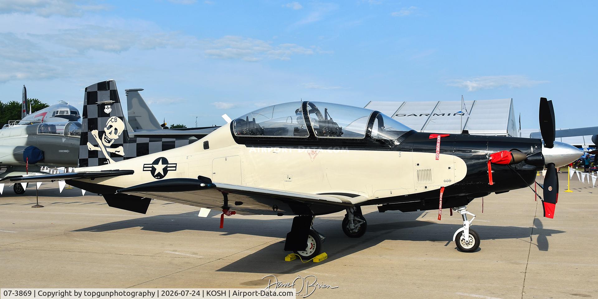 Aircraft 07-3869, 2007 Raytheon T-6A Texan II, c/n PT-424, 41st FTS Columbus AFB, MS, at KOSH, photo by topgunphotography