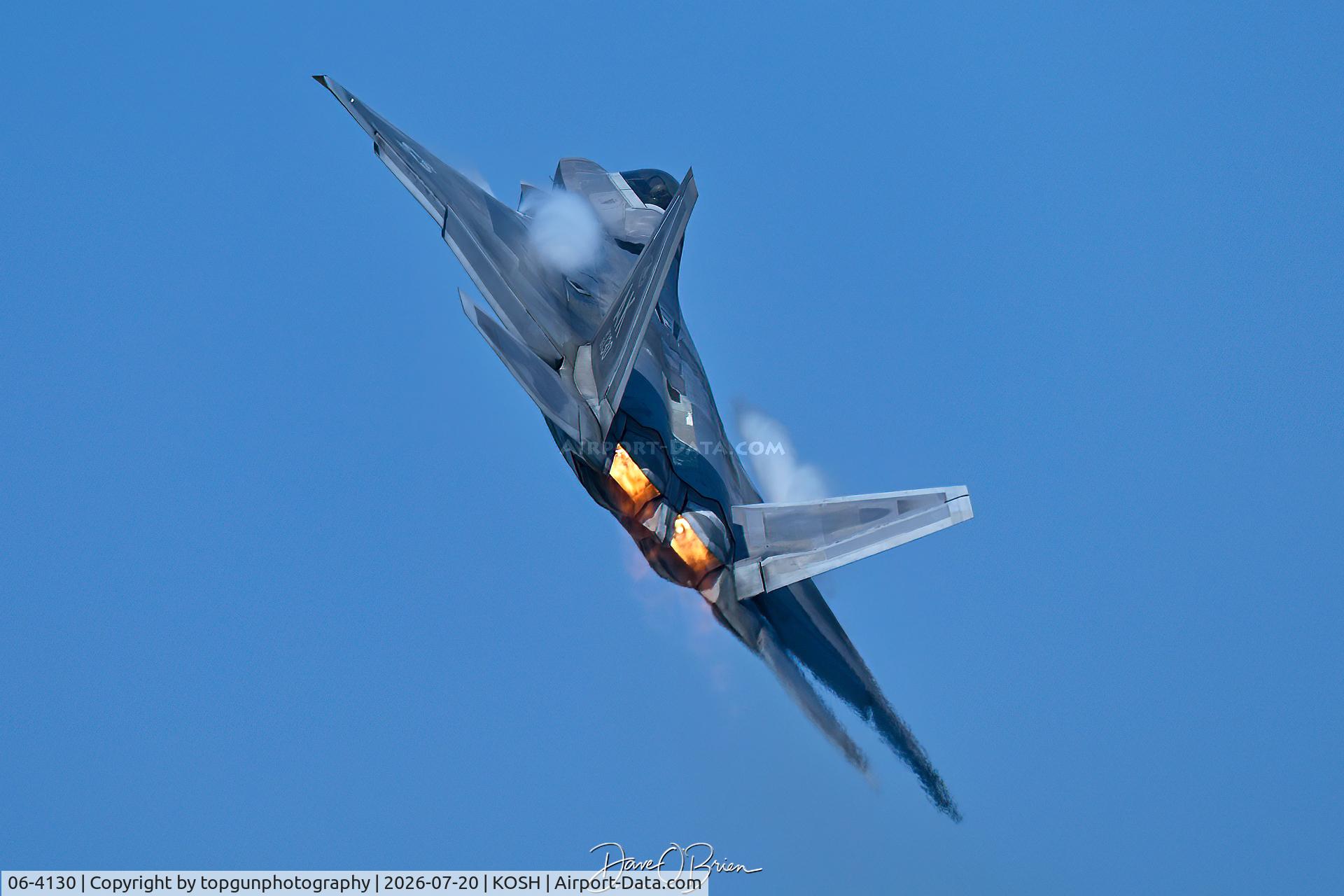 Aircraft 06-4130, 2007 Lockheed Martin F-22A Raptor, c/n 645-4130, AK jet used as backup Raptor Demo jet, at KOSH, photo by topgunphotography