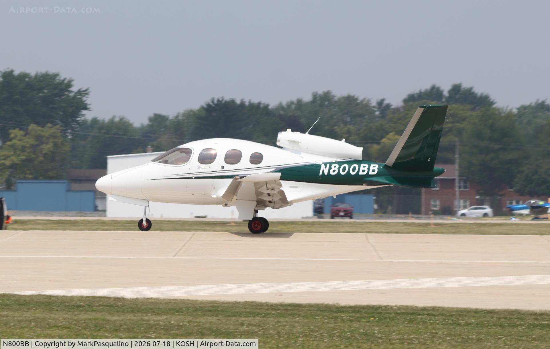 Aircraft N800BB, 2018 Cirrus SF50 Vision, c/n 0065, Cirrus SF50, at KOSH, photo by MarkPasqualino