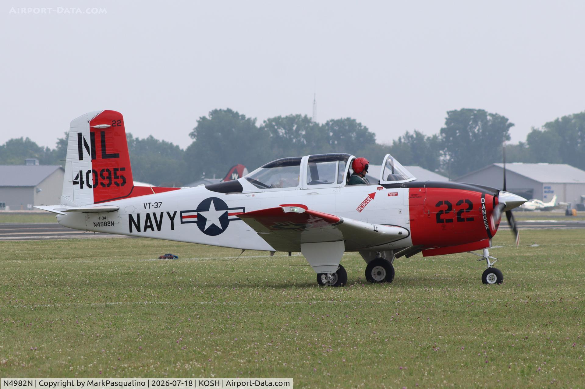Aircraft N4982N, Beech (CCF) T-34A (A45) Mentor, c/n CCF34-64, Beech T-34A, at KOSH, photo by MarkPasqualino