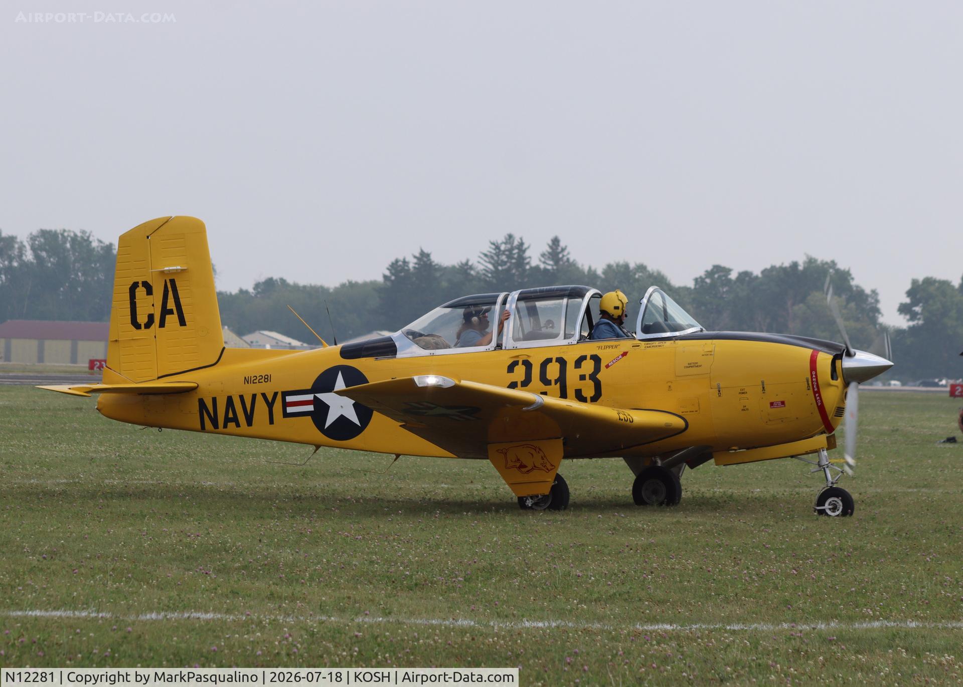 Aircraft N12281, 1955 Beech T-34A (A45) Mentor Mentor, c/n G-293, Beech T-34A, at KOSH, photo by MarkPasqualino