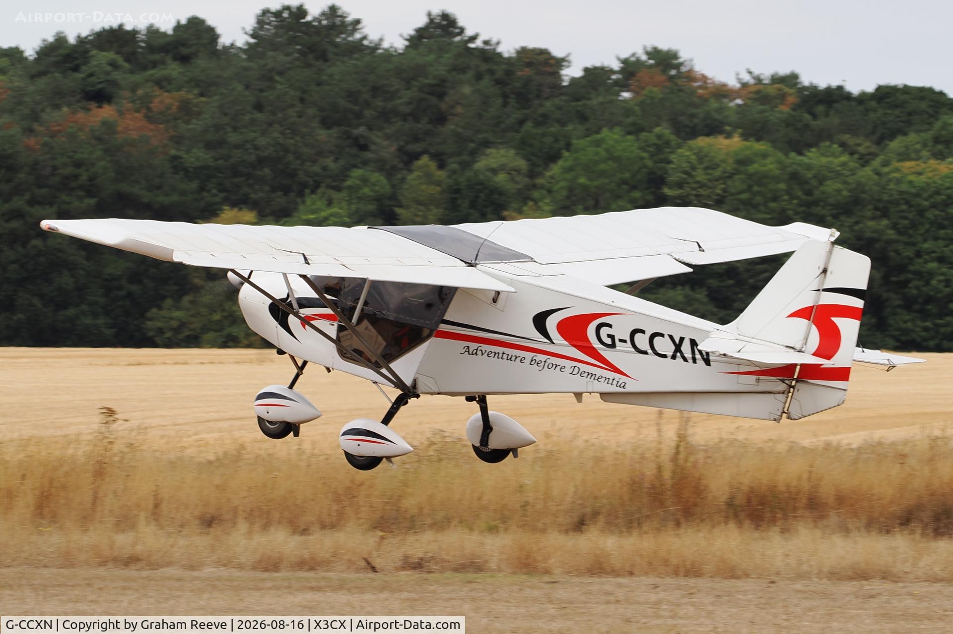 Aircraft G-CCXN, 2004 Best Off Skyranger 912(2), c/n BMAA/HB/323, Departing from Northrepps., at X3CX, photo by Graham Reeve