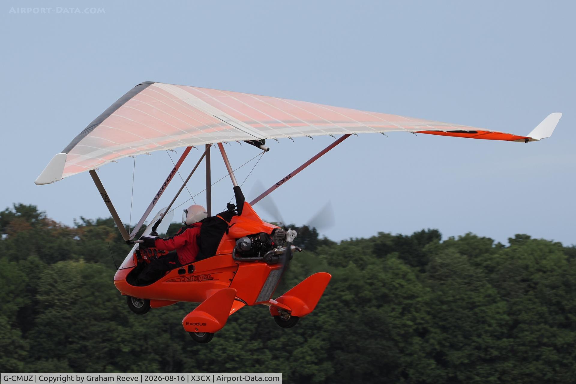 Aircraft G-CMUZ, 2023 Flylight Airsports Exodus DeltaJet 500 Stingray, c/n EA 018, Departing from Northrepps., at X3CX, photo by Graham Reeve