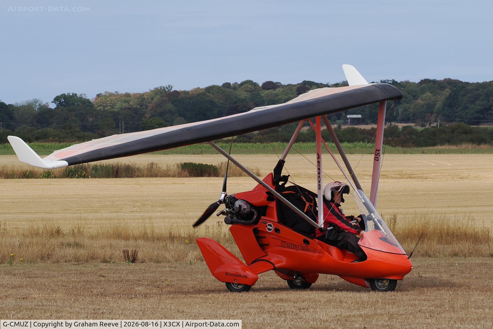 Aircraft G-CMUZ, 2023 Flylight Airsports Exodus DeltaJet 500 Stingray, c/n EA 018, Departing from Northrepps., at X3CX, photo by Graham Reeve