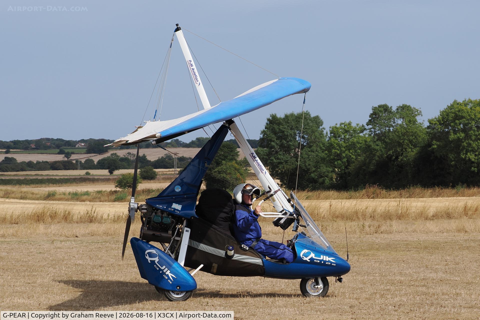Aircraft G-PEAR, 2007 P&M Aviation Pegasus Quik, c/n 8309, Departing from Northrepps., at X3CX, photo by Graham Reeve