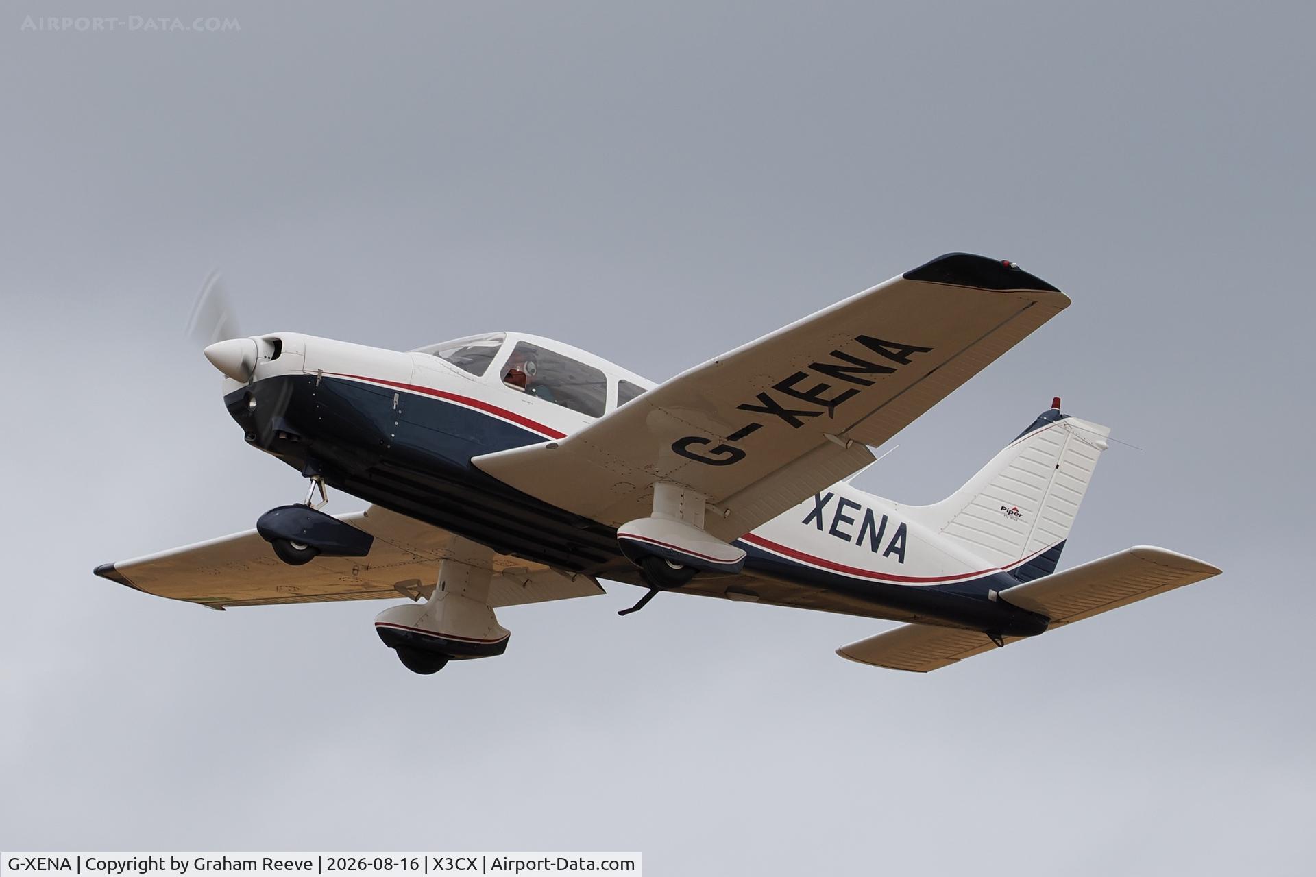 Aircraft G-XENA, 1977 Piper PA-28-161 Cherokee Warrior II, c/n 28-7716158, Departing from Northrepps., at X3CX, photo by Graham Reeve