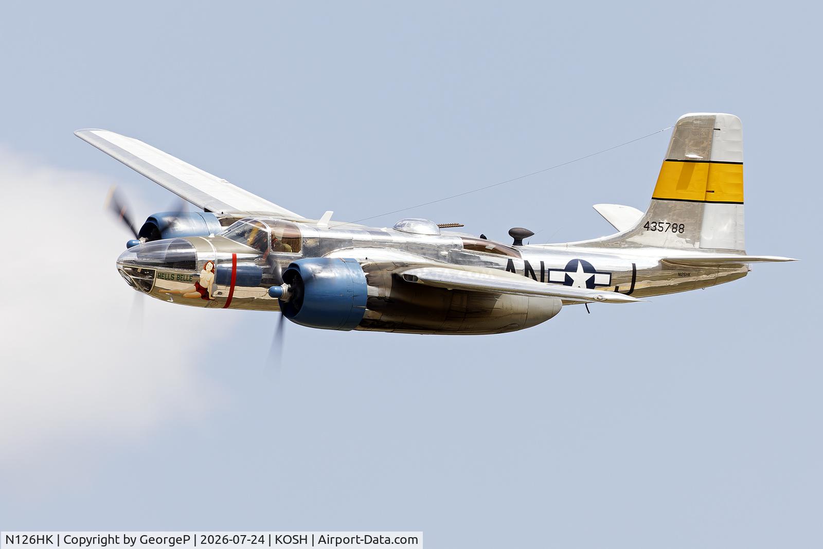 Aircraft N126HK, 1944 Douglas A-26C Invader, c/n 29067, Airventure 2026., at KOSH, photo by GeorgeP